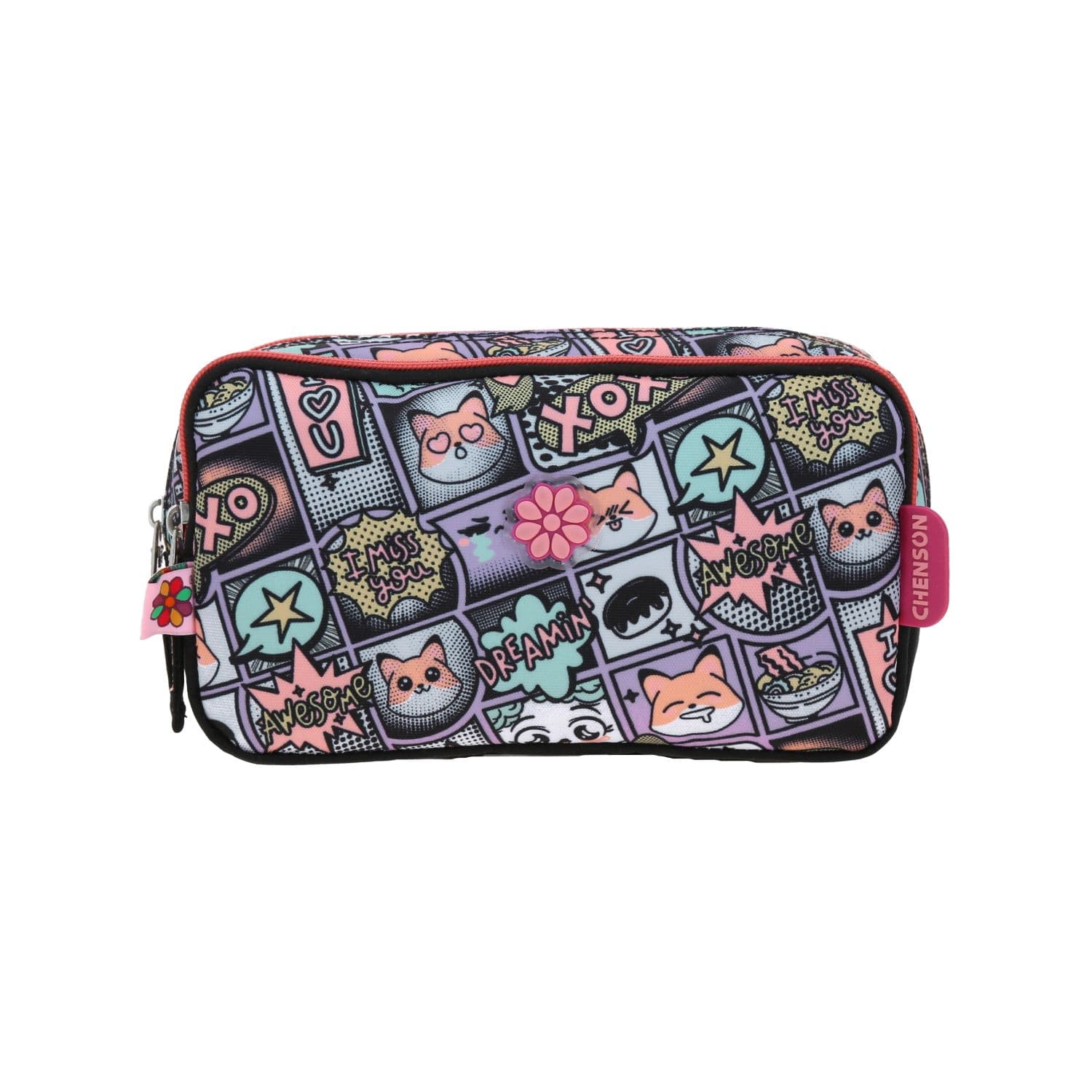Lapicera escolar para niña Happy Girl Uva con doble compartimento, modelo HG66534-U