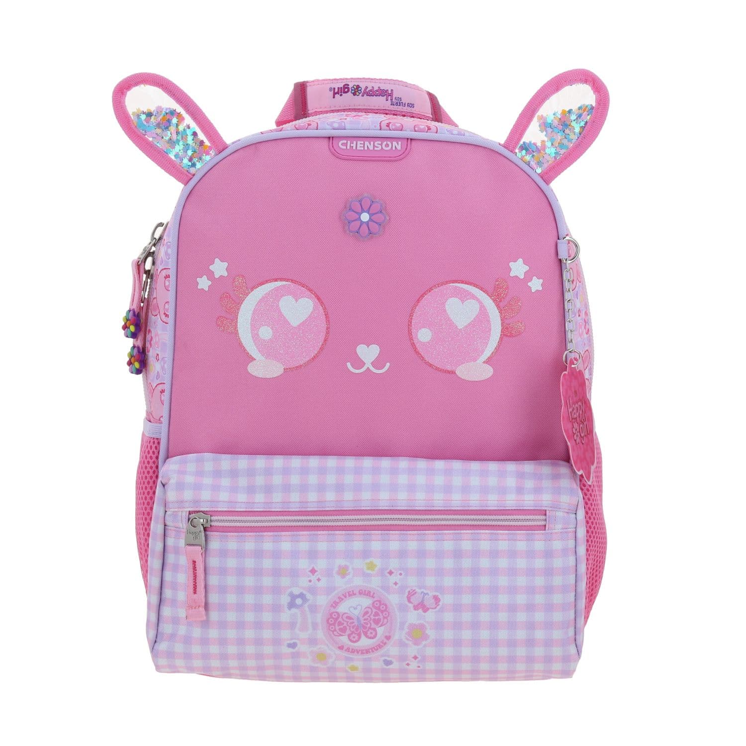 Mochila escolar para niña Happy Girl by Chenson color rosa duradera, modelo HG66562-P
