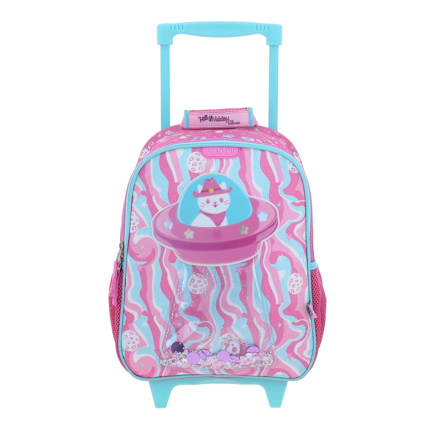 Mochila con Ruedas Happy Girl Rosa para Niña - Diversión y Durabilidad, modelo HG70162-P