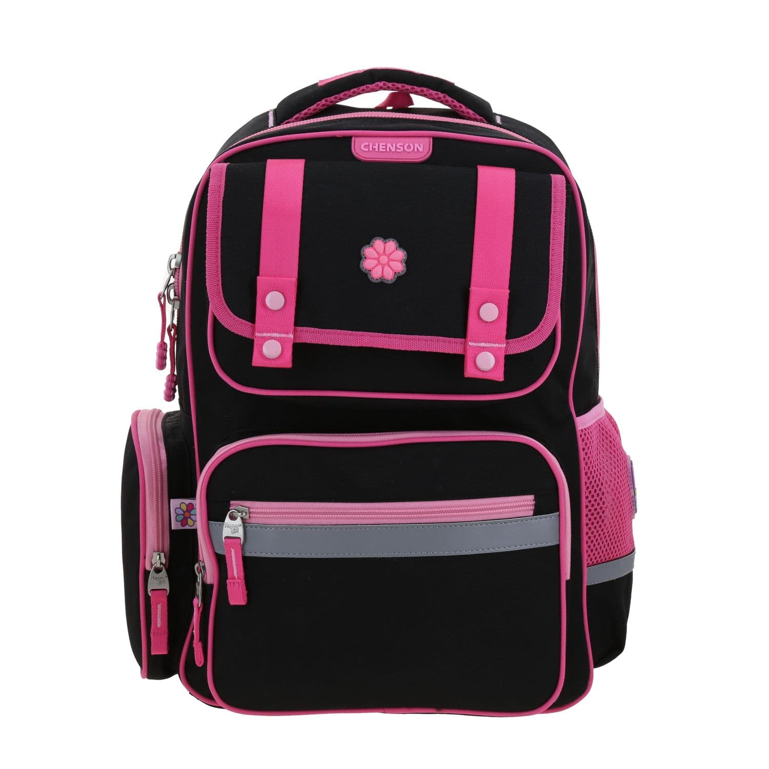 Mochila escolar para niña Happy Girl by Chenson negra con durabilidad y estilo, modelo HG70204-3