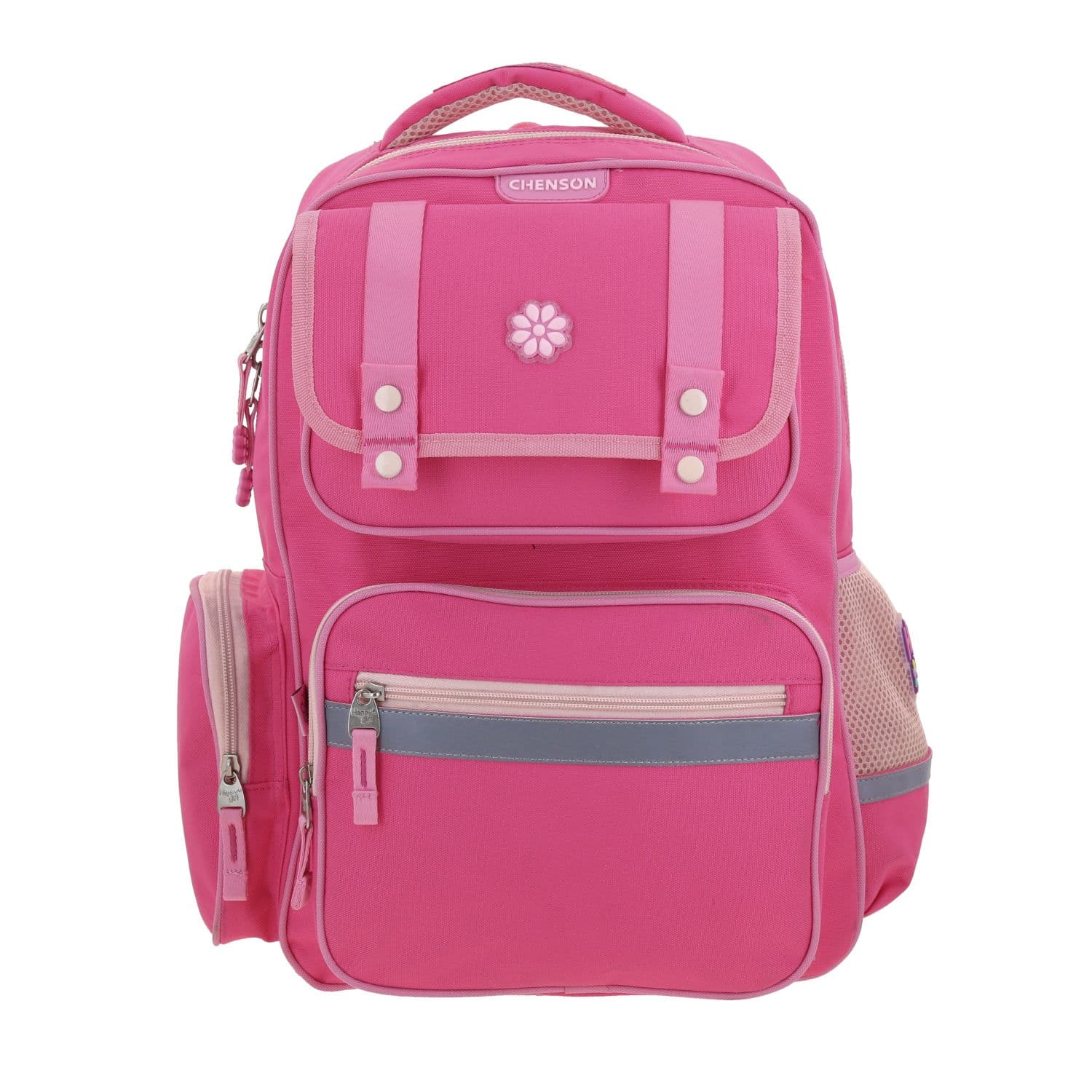 Mochila escolar para niña Happy Girl by Chenson color rosa, divertida y segura, modelo HG70204-P
