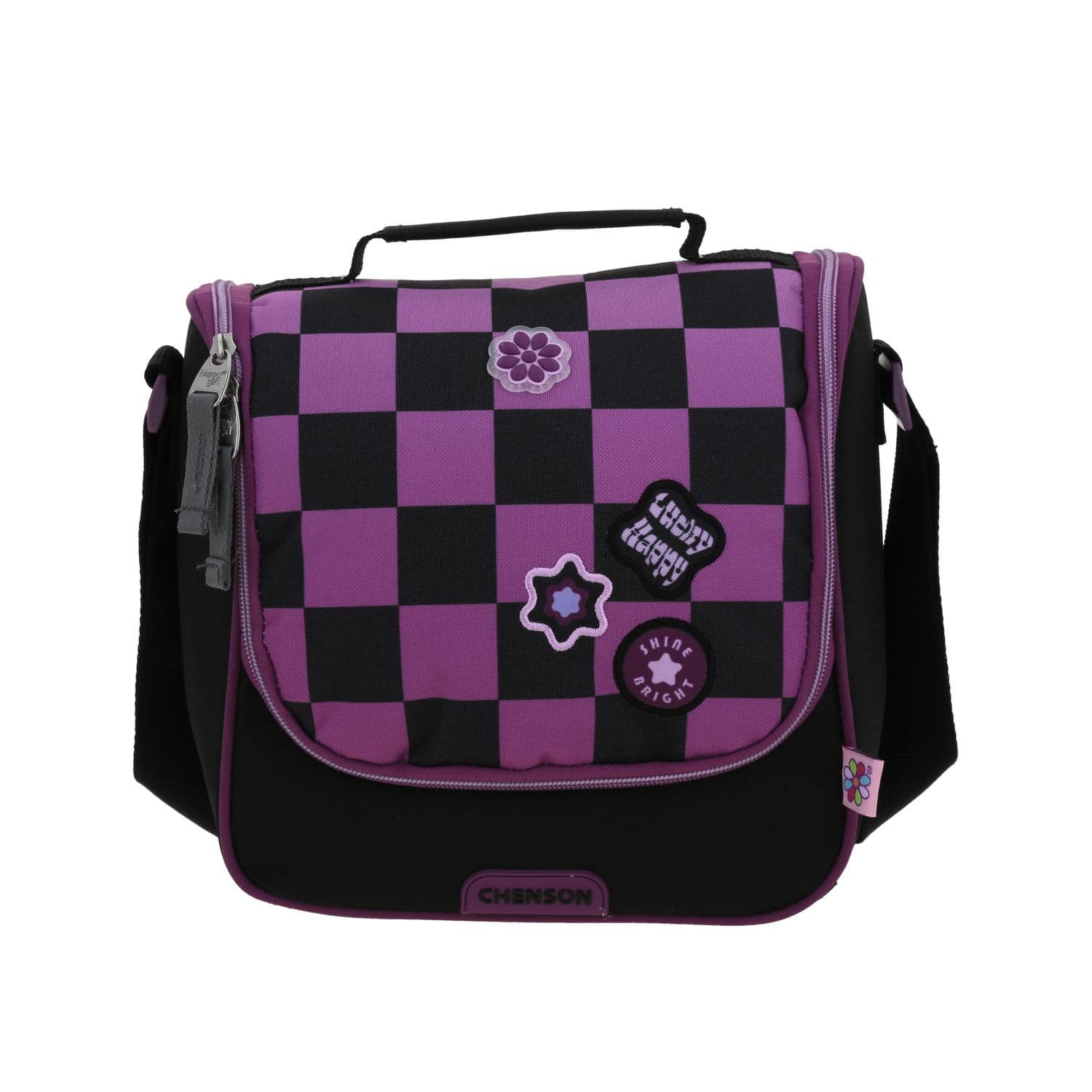 Lonchera escolar térmica Happy Girl negra para niña - Durabilidad y diversión, modelo HG70236-3