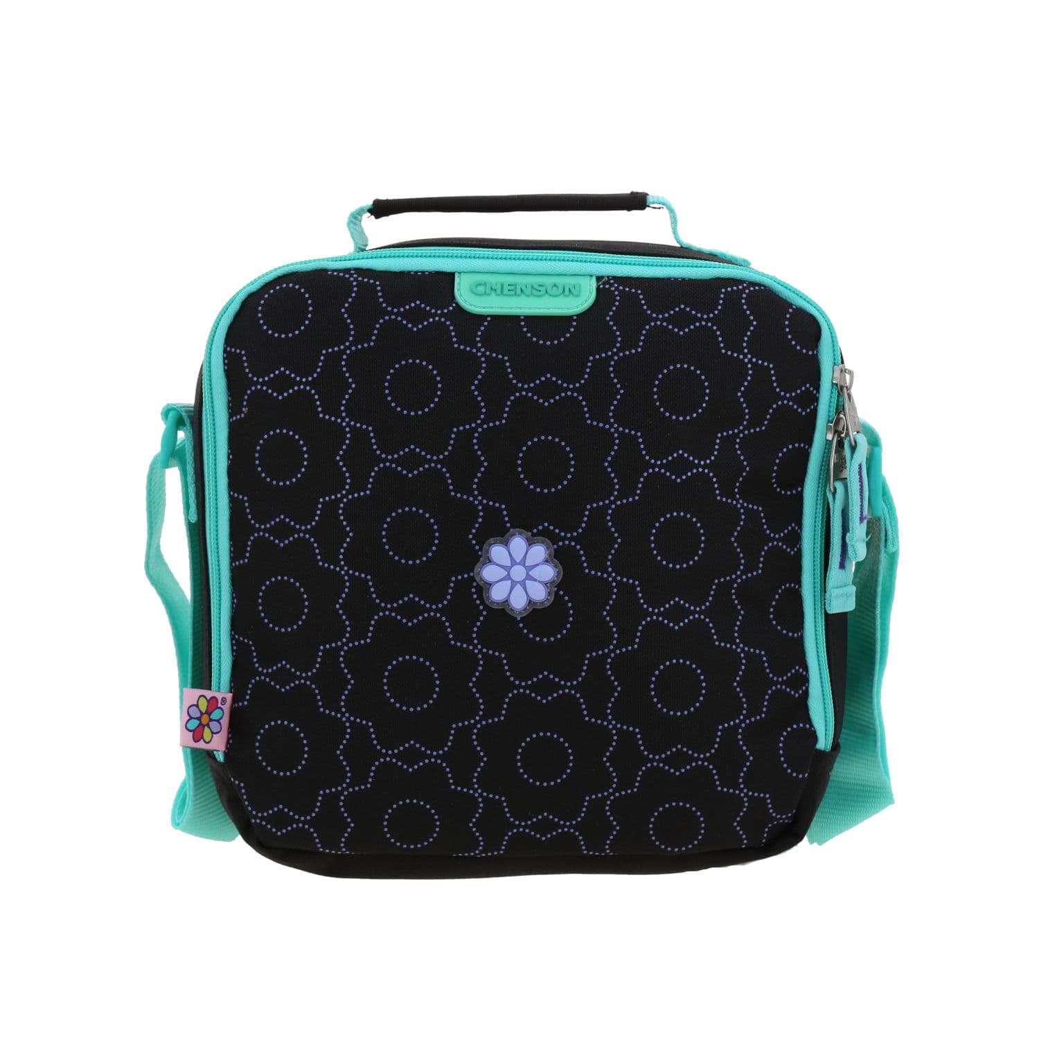 Lonchera escolar térmica Happy Girl by Chenson Negra para niña - Duradera y divertida, modelo HG70243-3