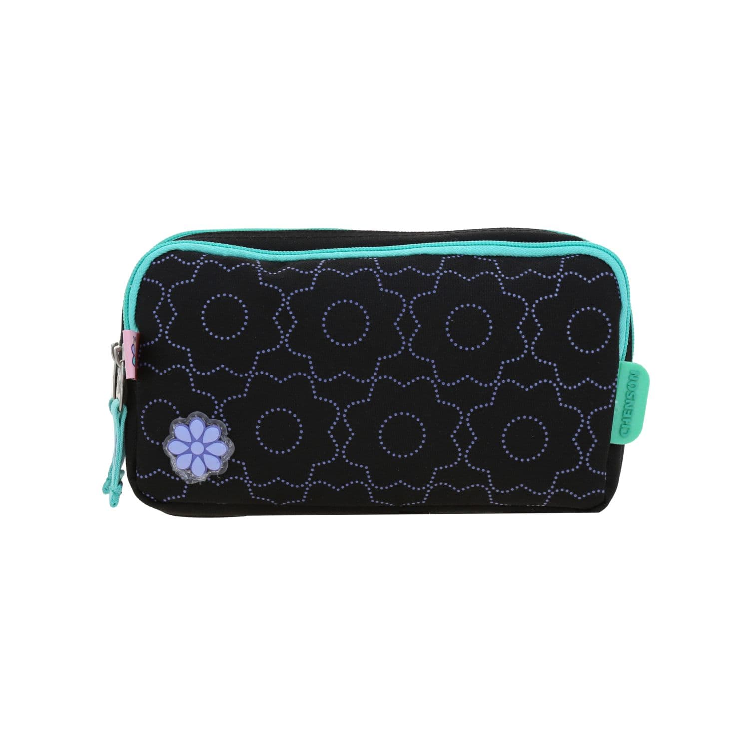 Lapicera escolar para niña Happy Girl by Chenson color negro con doble compartimento, modelo HG70244-3