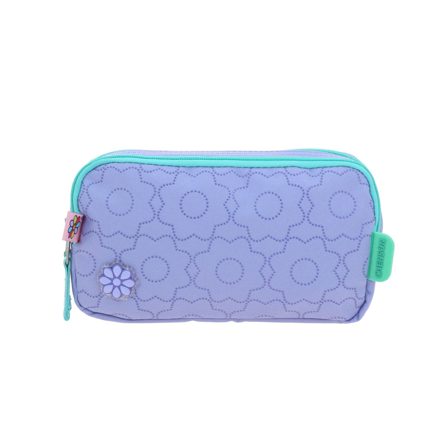 Lapicera escolar para niña Happy Girl by Chenson violeta con doble compartimento, modelo HG70244-V