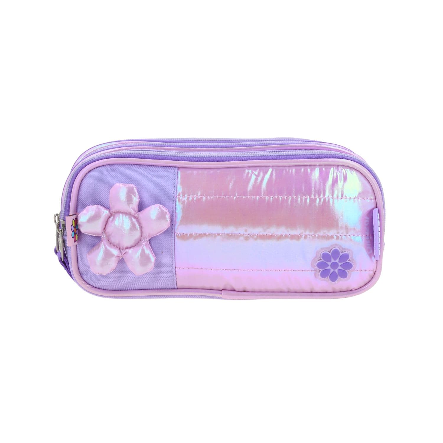 Lapicera escolar para niña Happy Girl violeta con triple compartimento, modelo HG70330-V