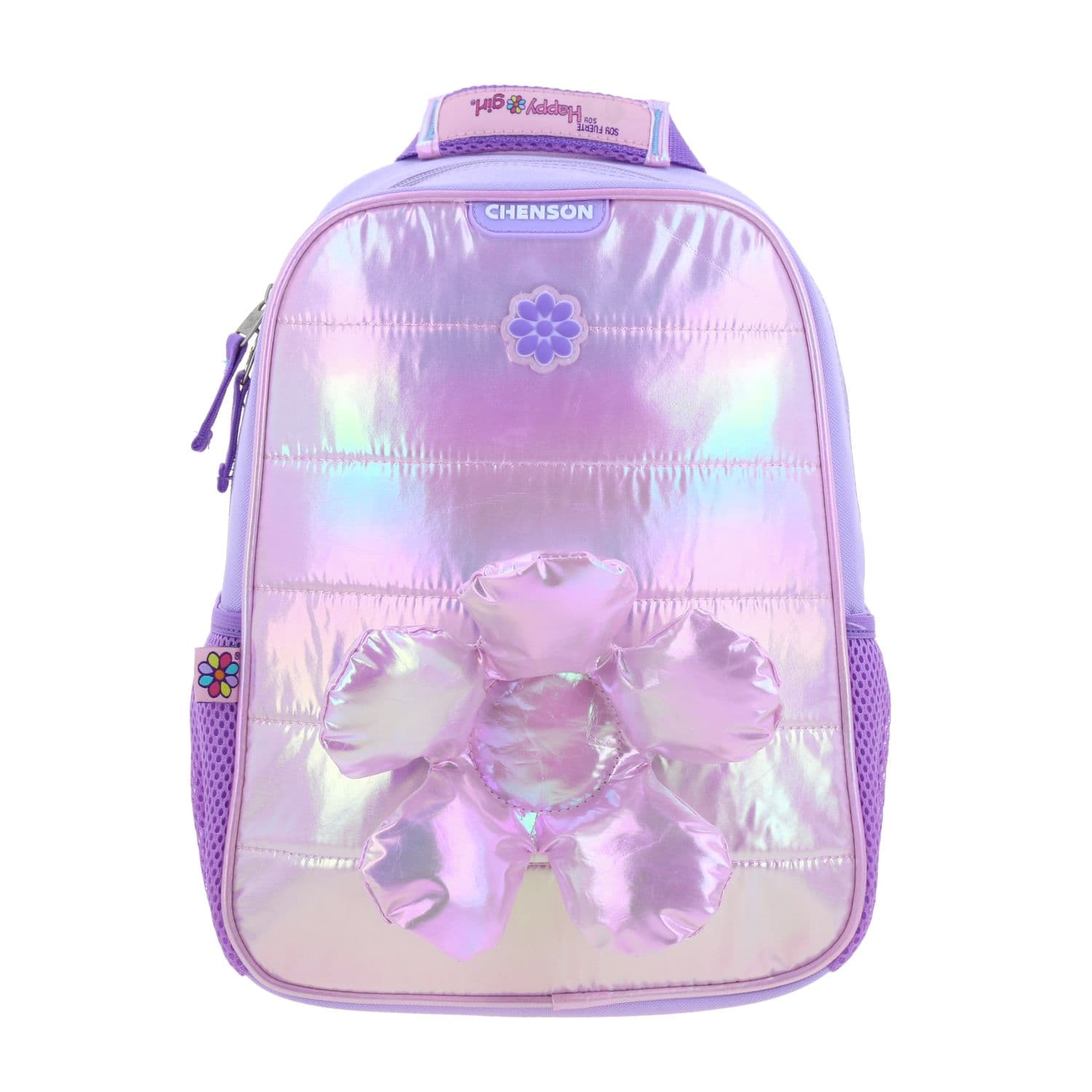 Mochila escolar para niña Happy Girl by Chenson Violeta con amplio compartimento, modelo HG70331-V