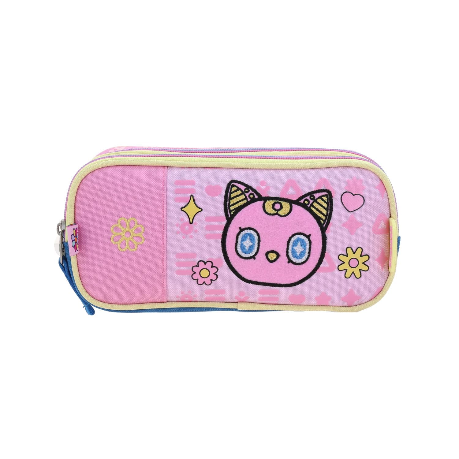 Lapicera escolar para niña Happy Girl rosa con triple compartimento, modelo HG70356-P