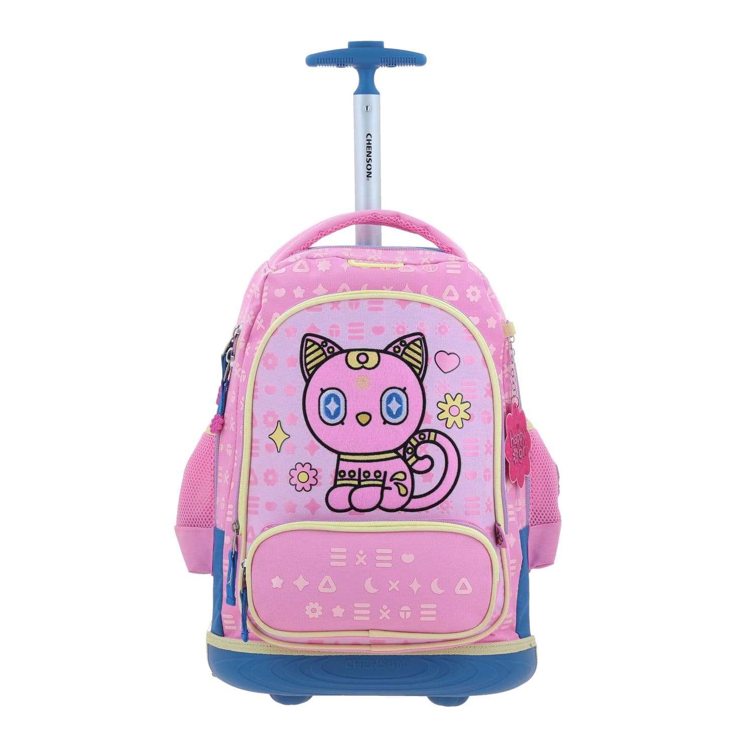 Mochila con Ruedas Happy Girl Rosa con Llantitas para Niña, modelo HG70358-P