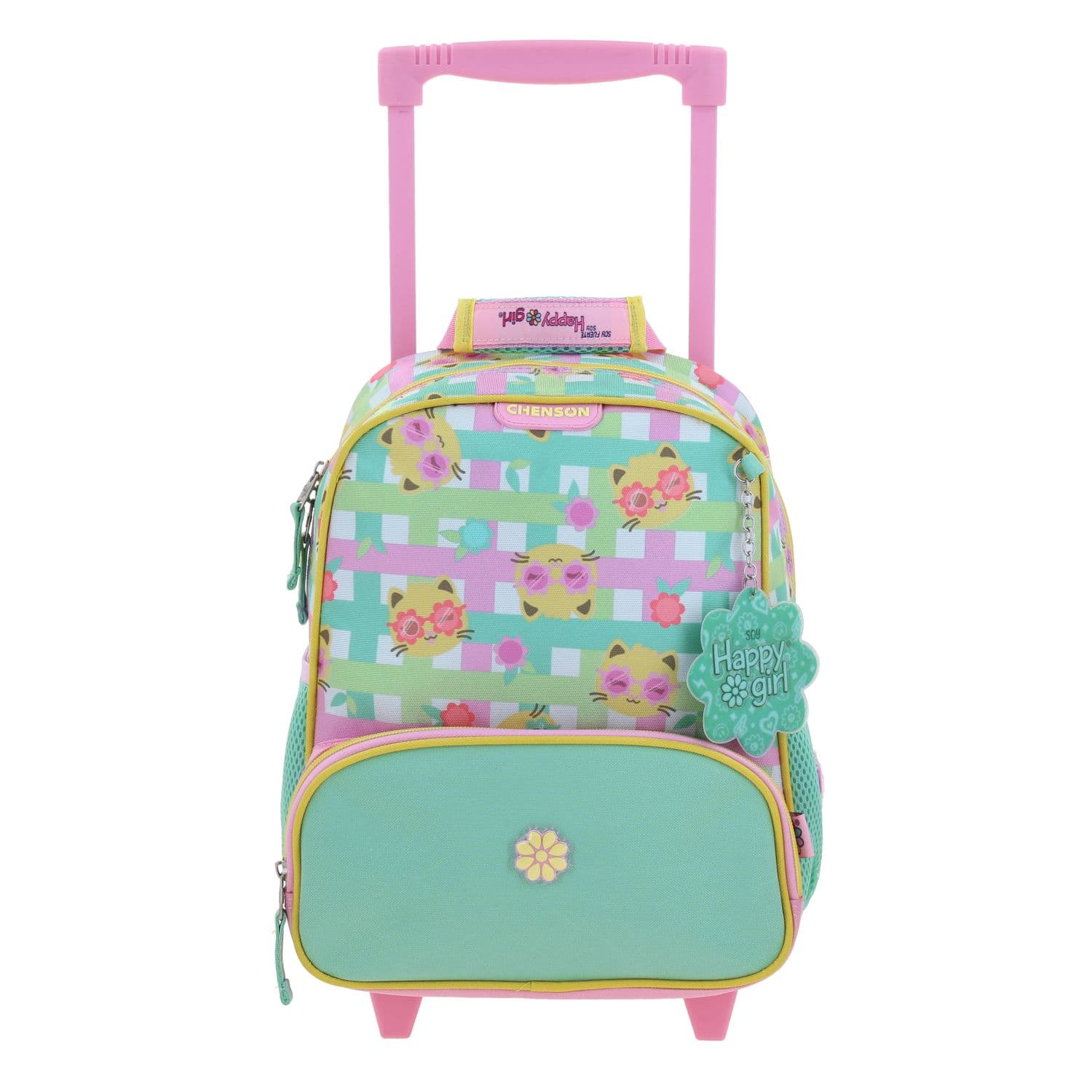 Mochila con Ruedas Happy Girl Rosa para Niña - Diversión y Durabilidad, modelo HG70709-P