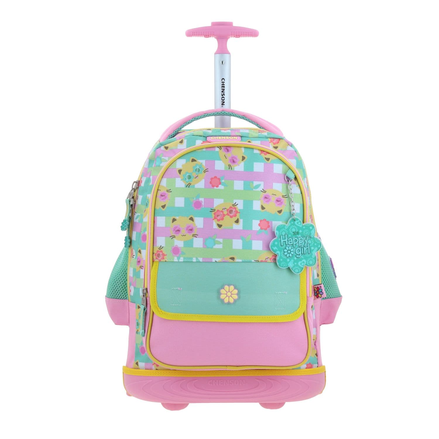 Mochila con Ruedas Happy Girl Rosa para Niña - Diversión y Durabilidad, modelo HG70710-P