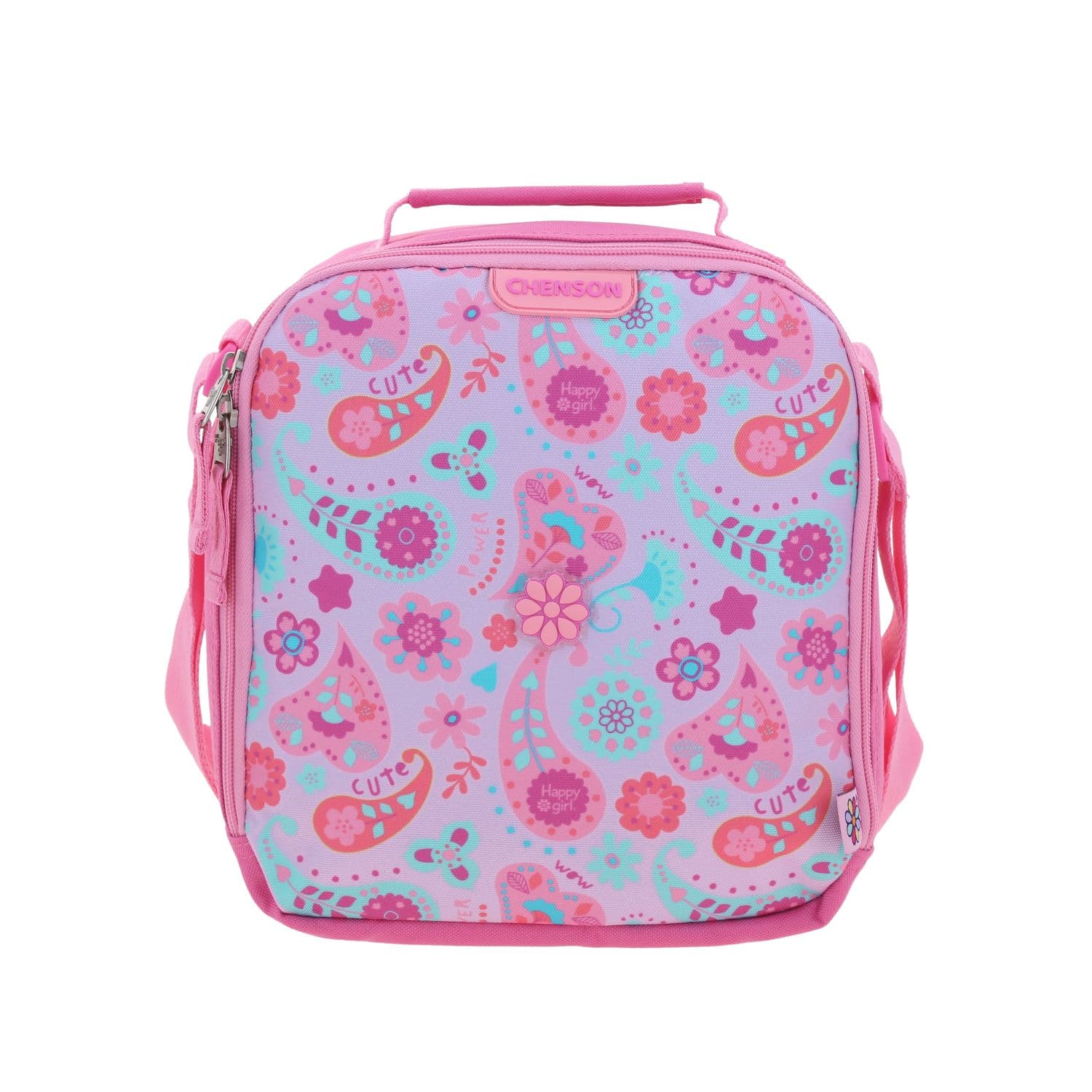 Lonchera escolar térmica Happy Girl rosa para niña - Durabilidad y diversión, modelo HG70718-P