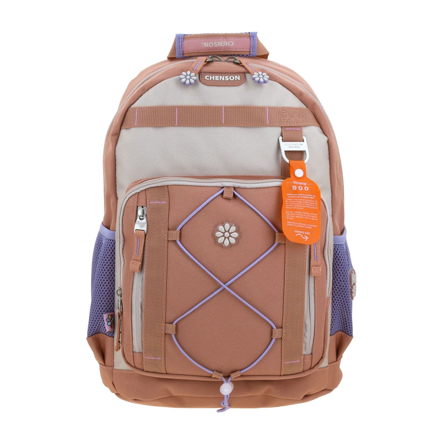 Mochila Escolar Happy Girl Beige | Backpack Infantil Resistente, modelo HG70908-E