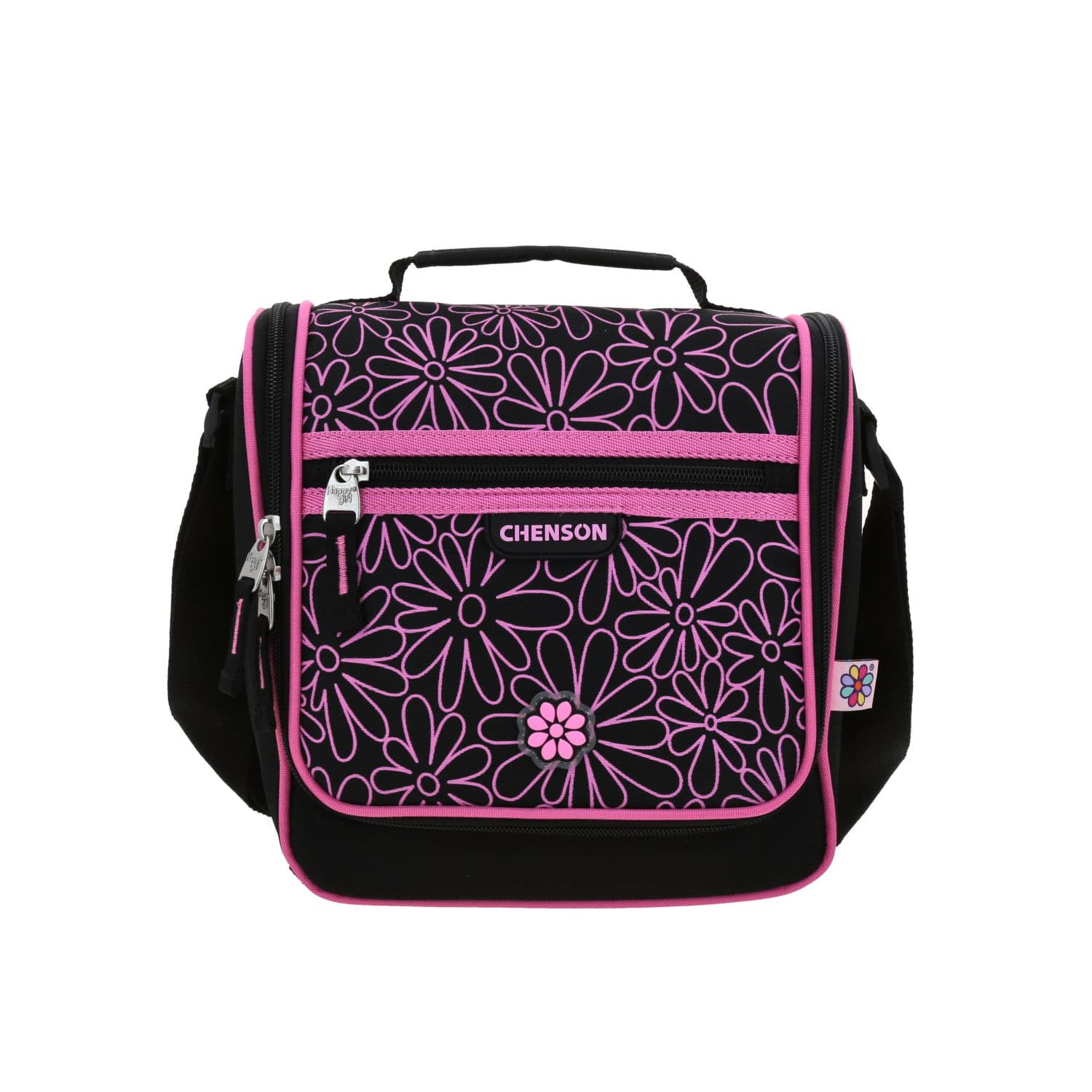 Lonchera Escolar Térmica Happy Girl Negro - Niña, modelo HG70940-3