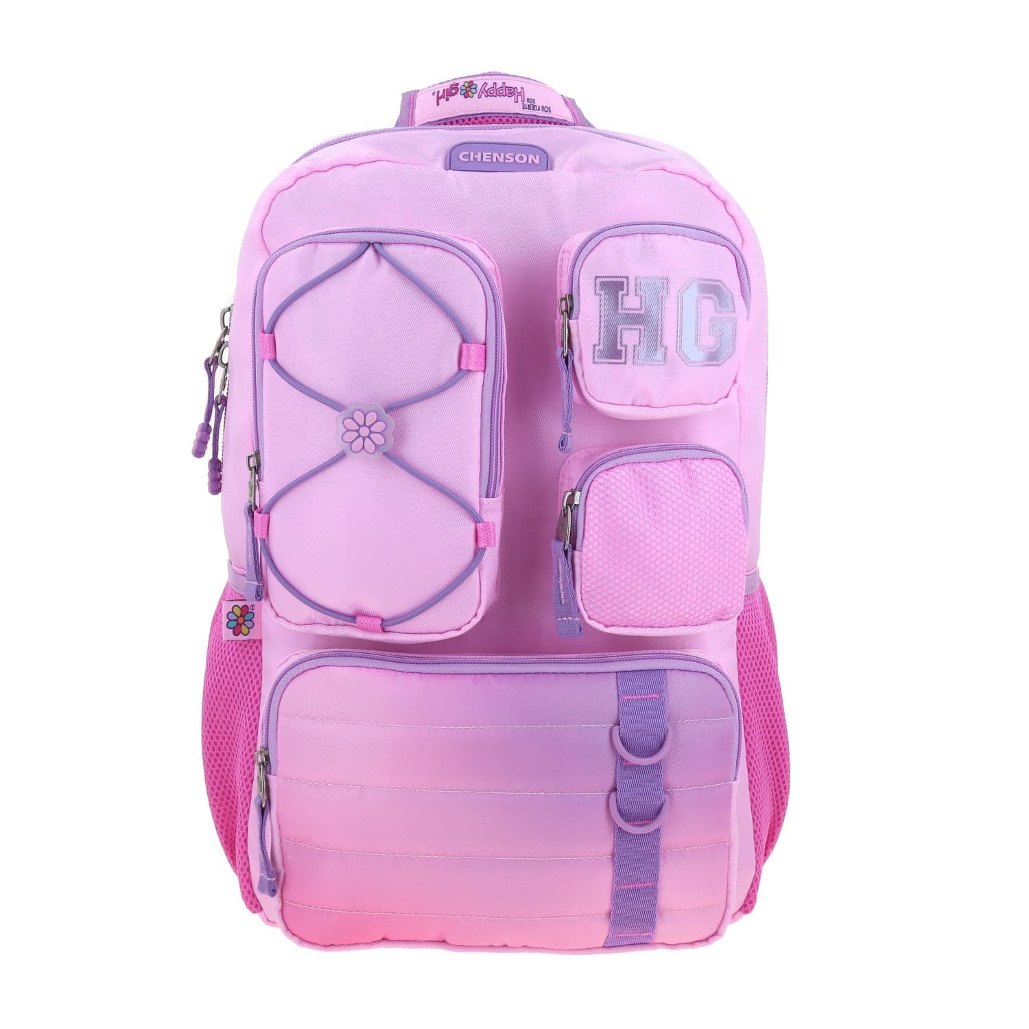 Mochila Escolar Happy Girl Rosa | Backpack Infantil Durável, modelo HG70962-P