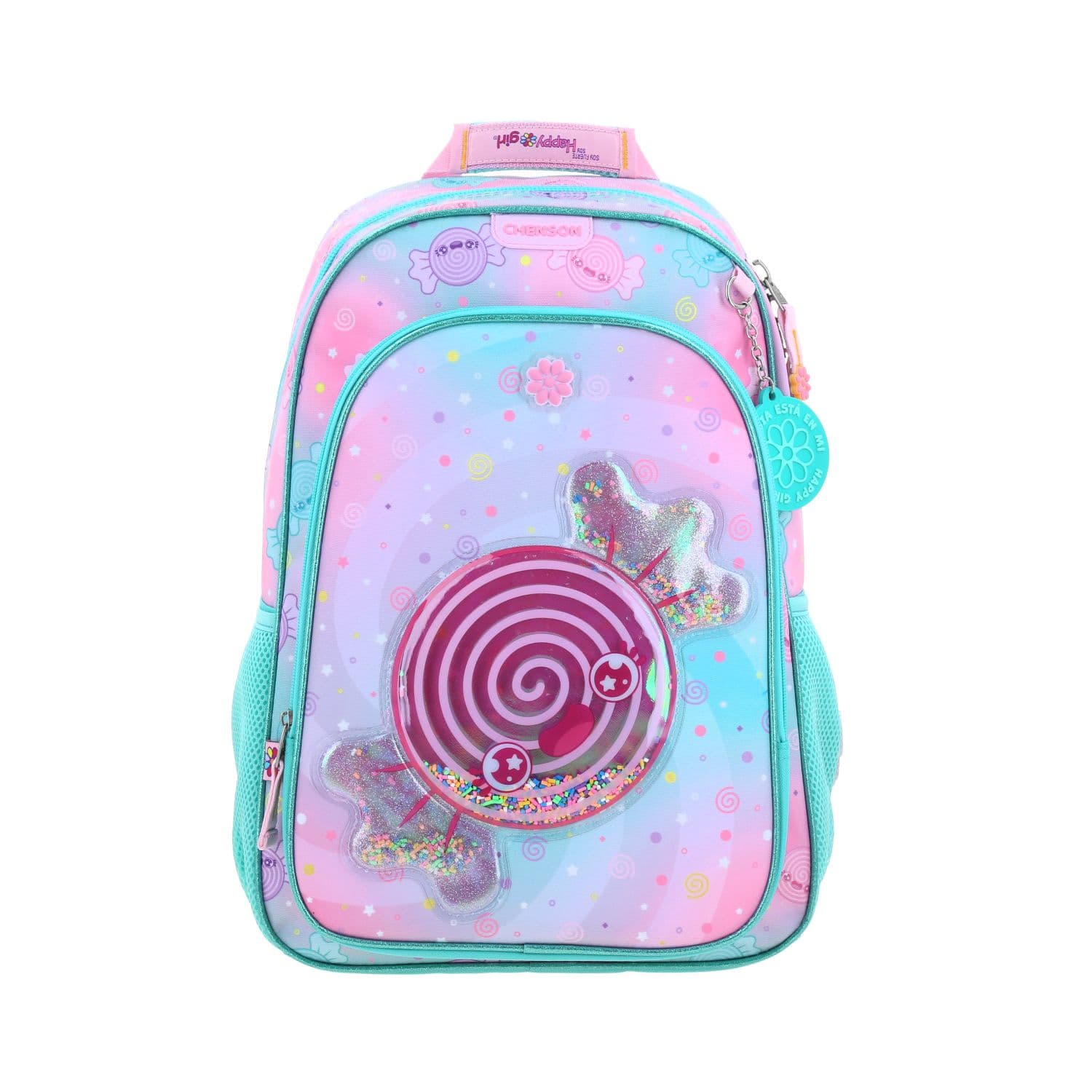 Mochila Escolar Happy Girl Turquesa | Chenson Resistente, modelo HG70991-T