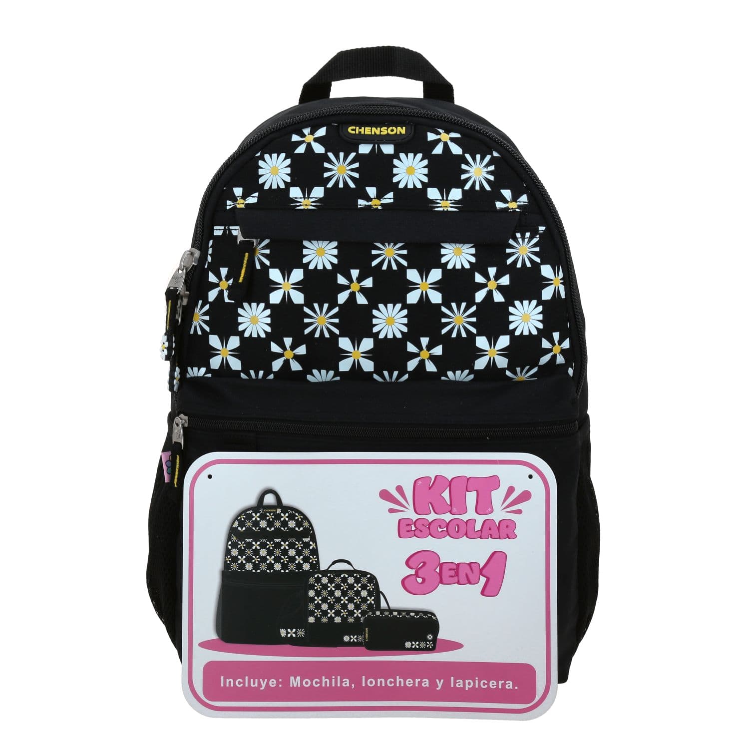 Mochila Escolar Happy Girl Negro Resistente para Niña, modelo HG71120-3