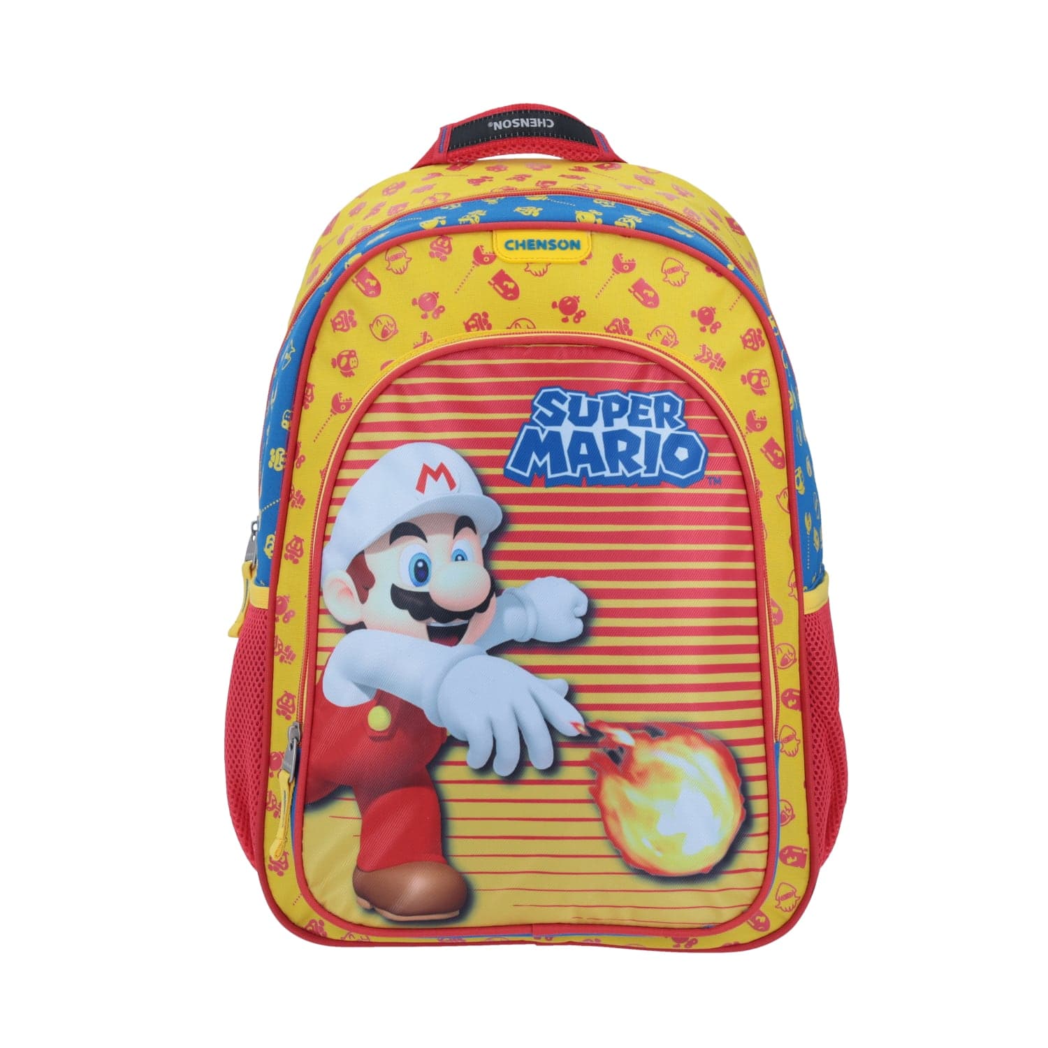 Mochila escolar para niño Mario Bros by Chenson Amarillo Divertida, modelo MB64478-L