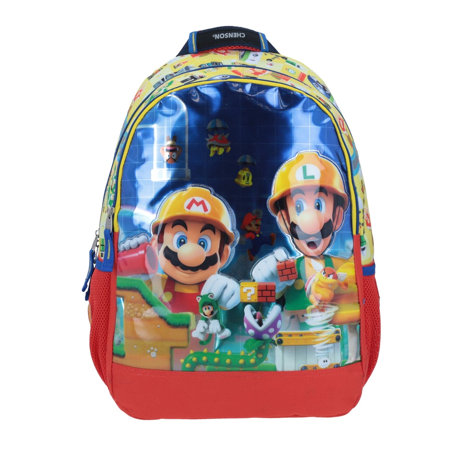 Mochila escolar para niño Mario Bros by Chenson Amarillo Divertida, modelo MB64509-L