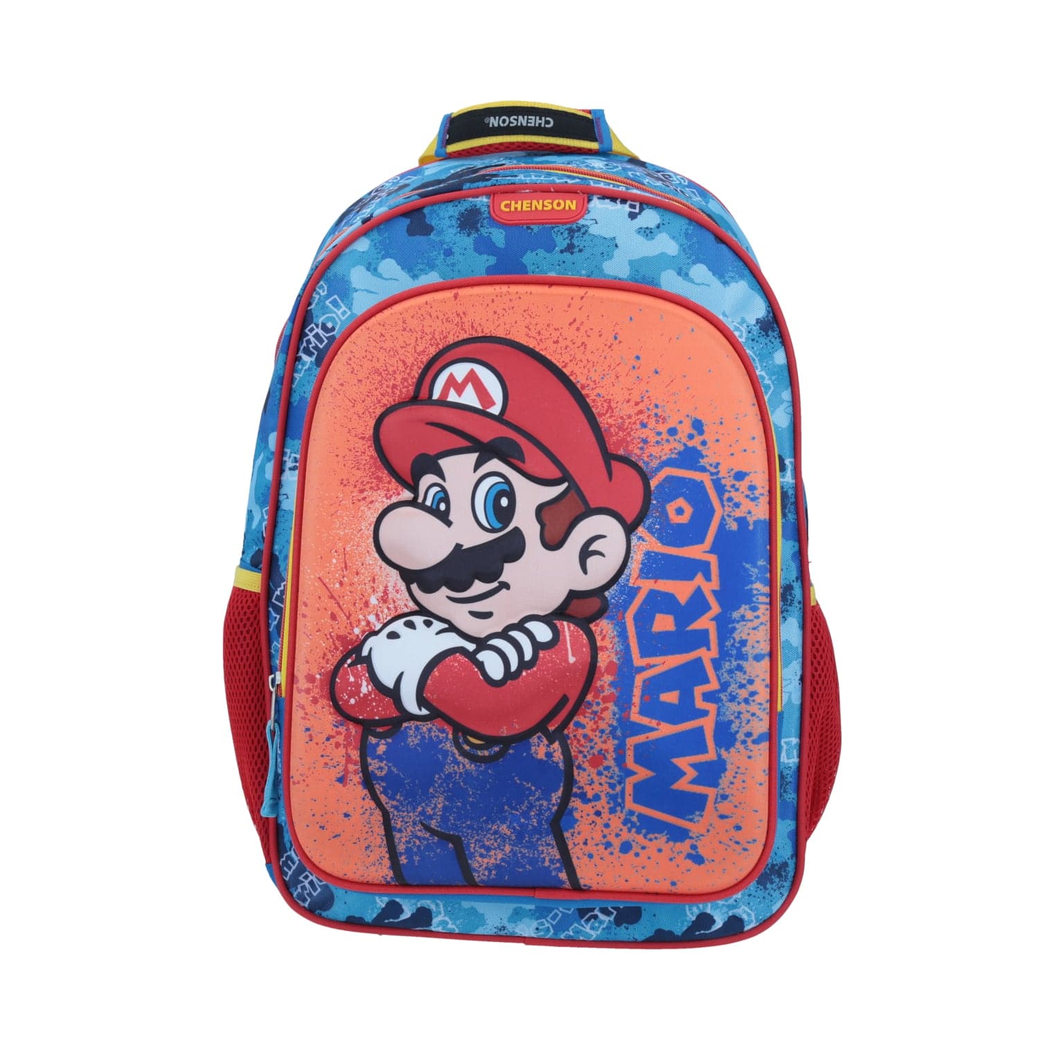 Mochila escolar para niño Mario Bros by Chenson azul divertida y duradera, modelo MB64600-9