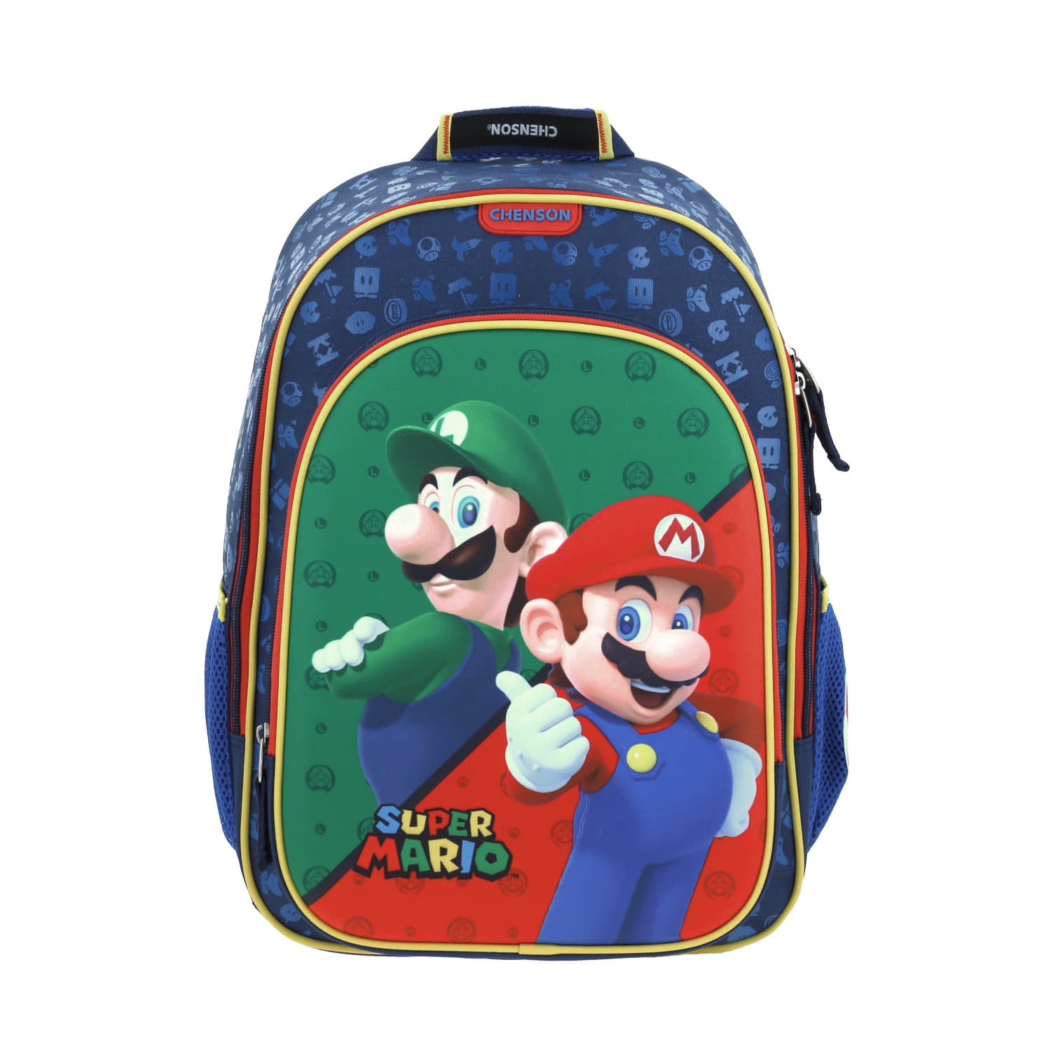 Mochila escolar para niño Mario Bros by Chenson azul divertida y duradera, modelo MB65867-9