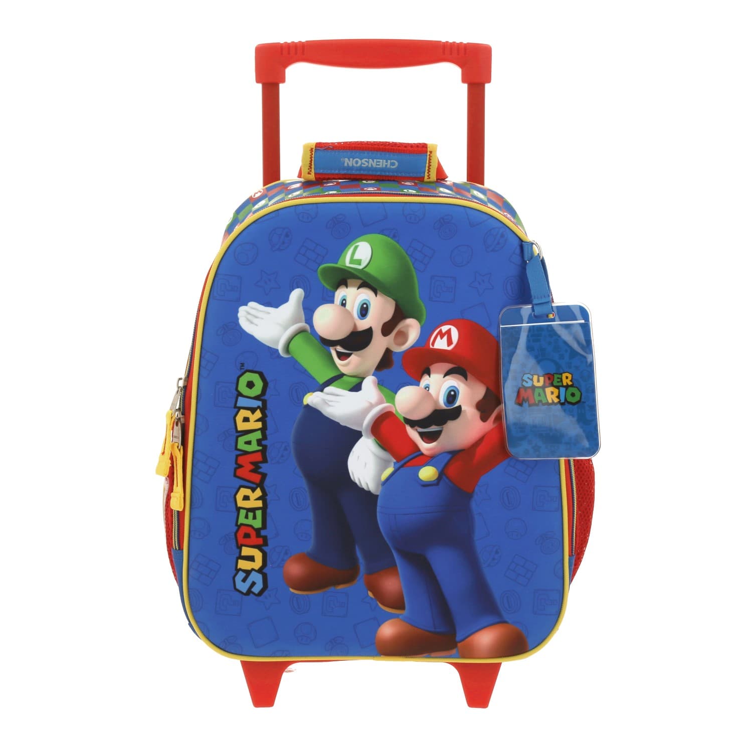 Mochila con Ruedas Mario Bros Azul para Niño - Diversión y Durabilidad, modelo MB65970-9