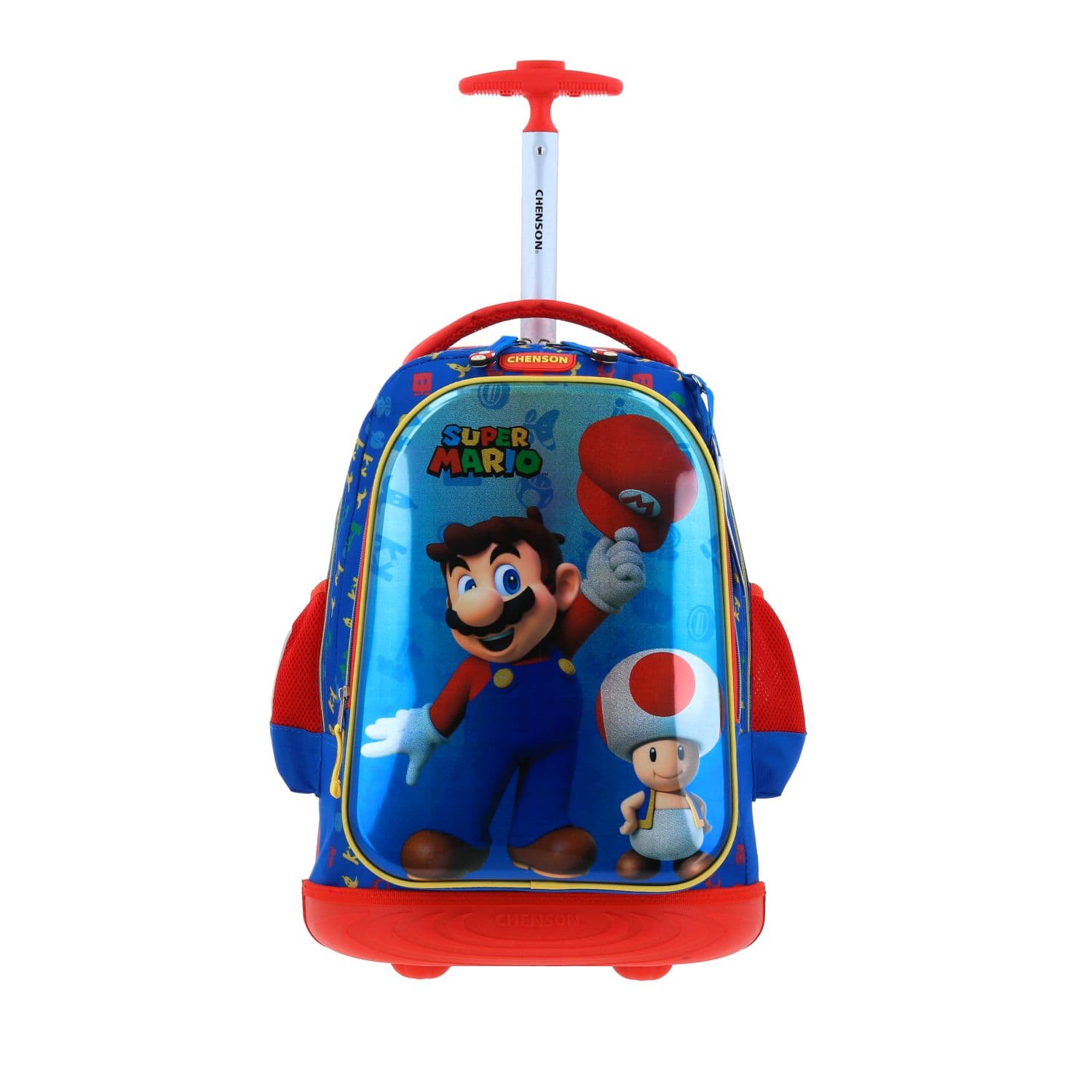 Mochila con Ruedas Mario Bros Azul para Niño - Diversión y Durabilidad, modelo MB65983-9