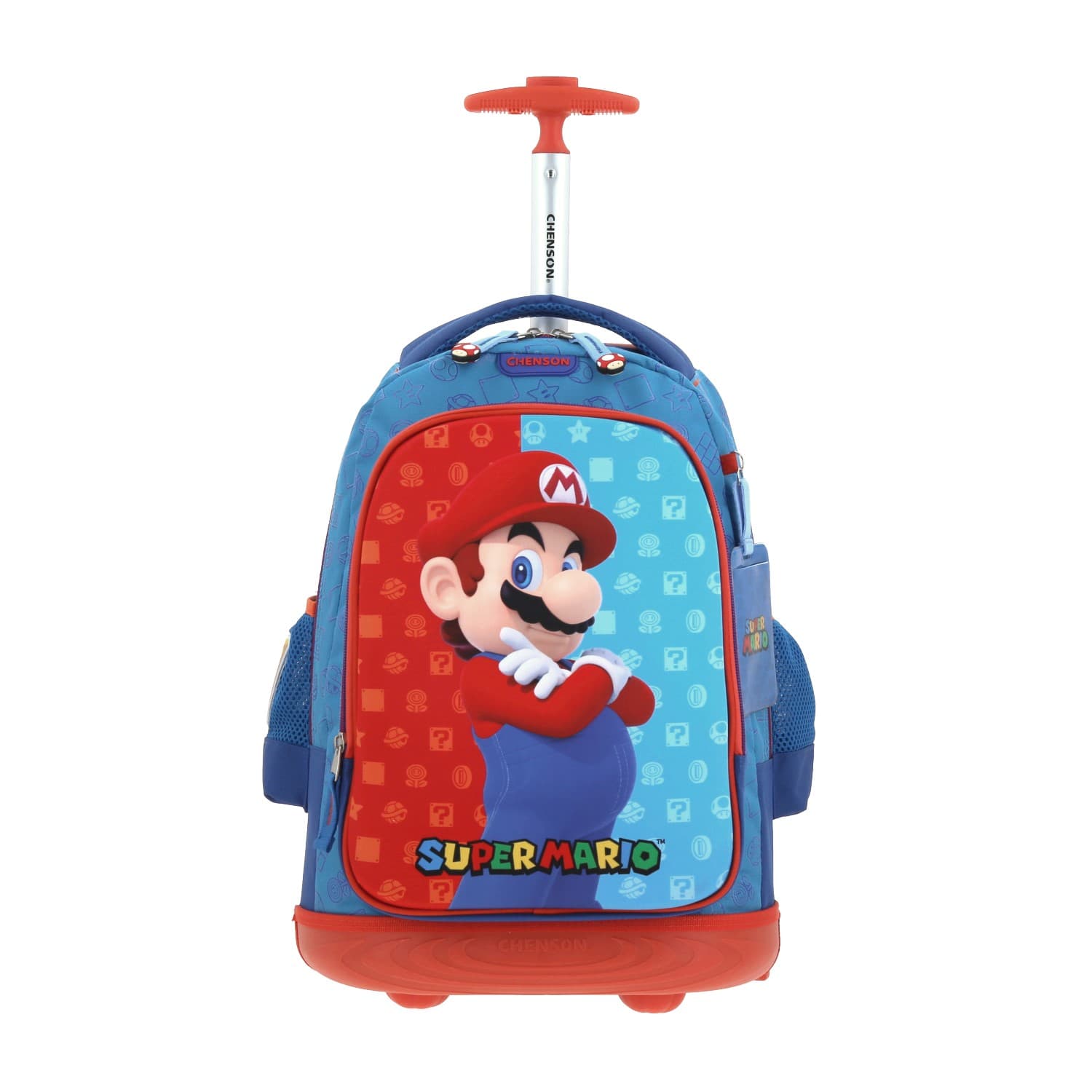 Mochila con Ruedas Mario Bros Azul para Niño - Diversión y Durabilidad, modelo MB66083-9