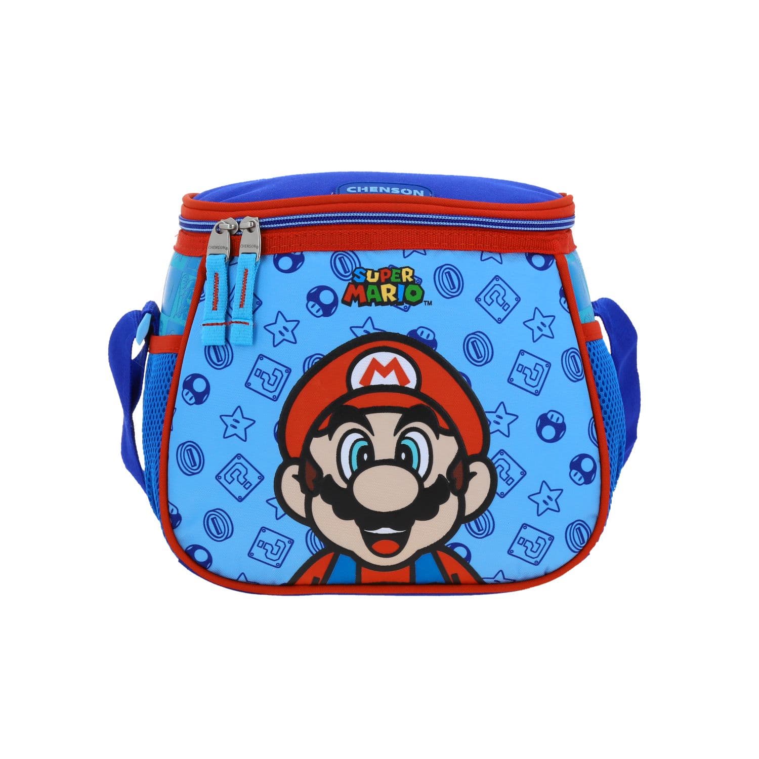 Lonchera escolar Mario Bros by Chenson azul térmica para niño, modelo MB66128-9
