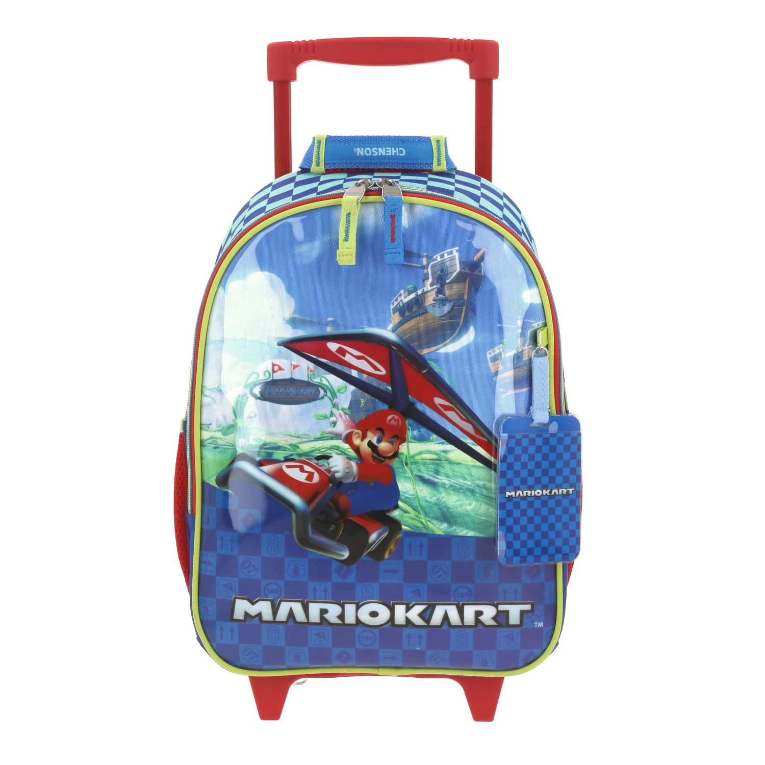 Mochila con Ruedas Mario Bros by Chenson Azul para Niños - Diversión y Durabilidad, modelo MB66138-9