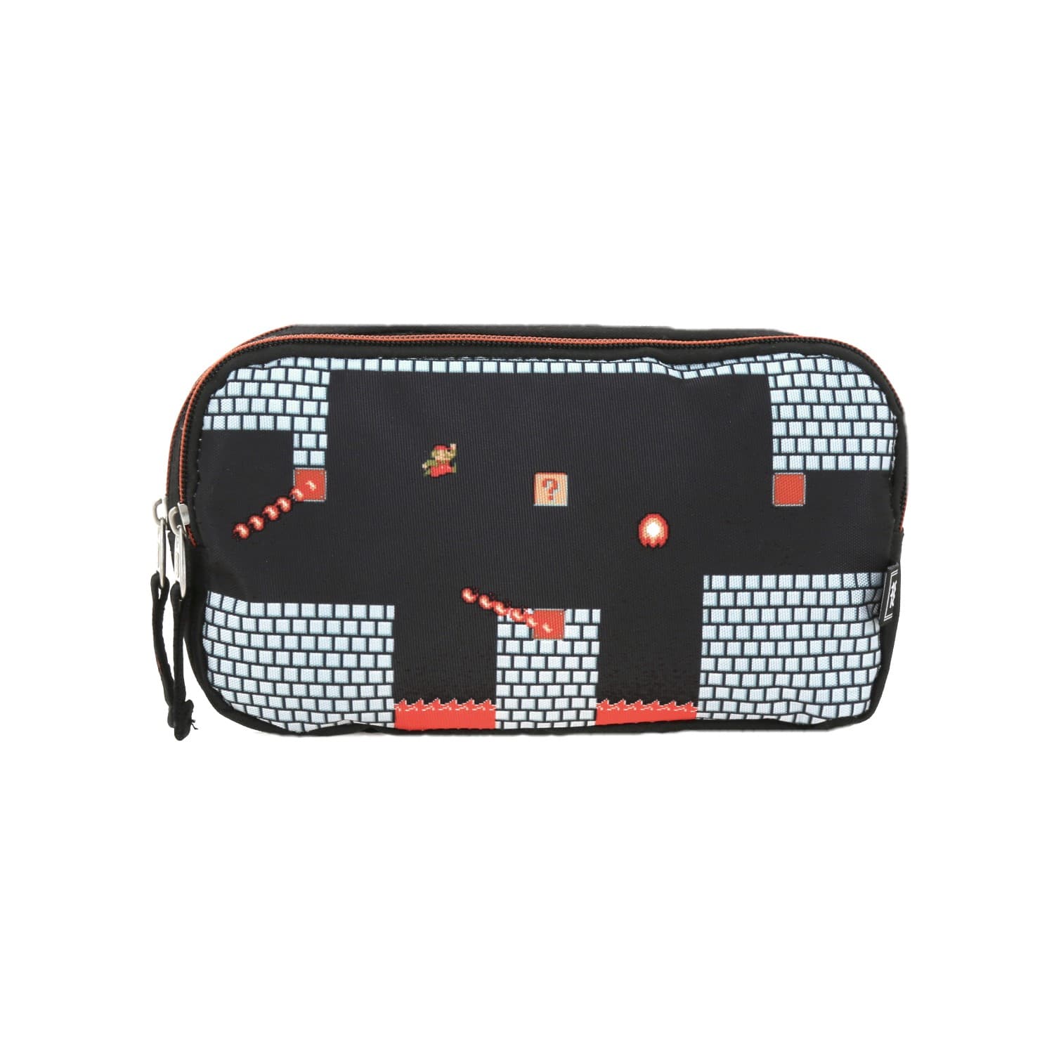 Lapicera escolar para niño Mario Bros by Chenson color negro con doble compartimento, modelo MB66158-3