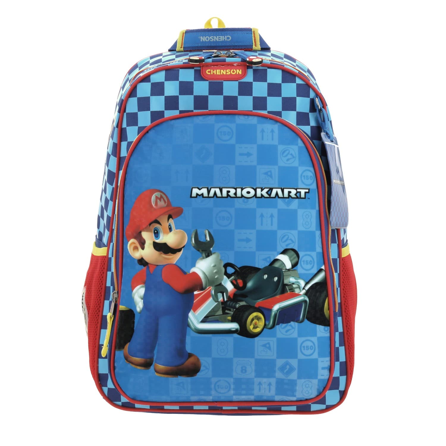 Mochila escolar para niño Mario Bros by Chenson color azul duradera, modelo MB66245-9