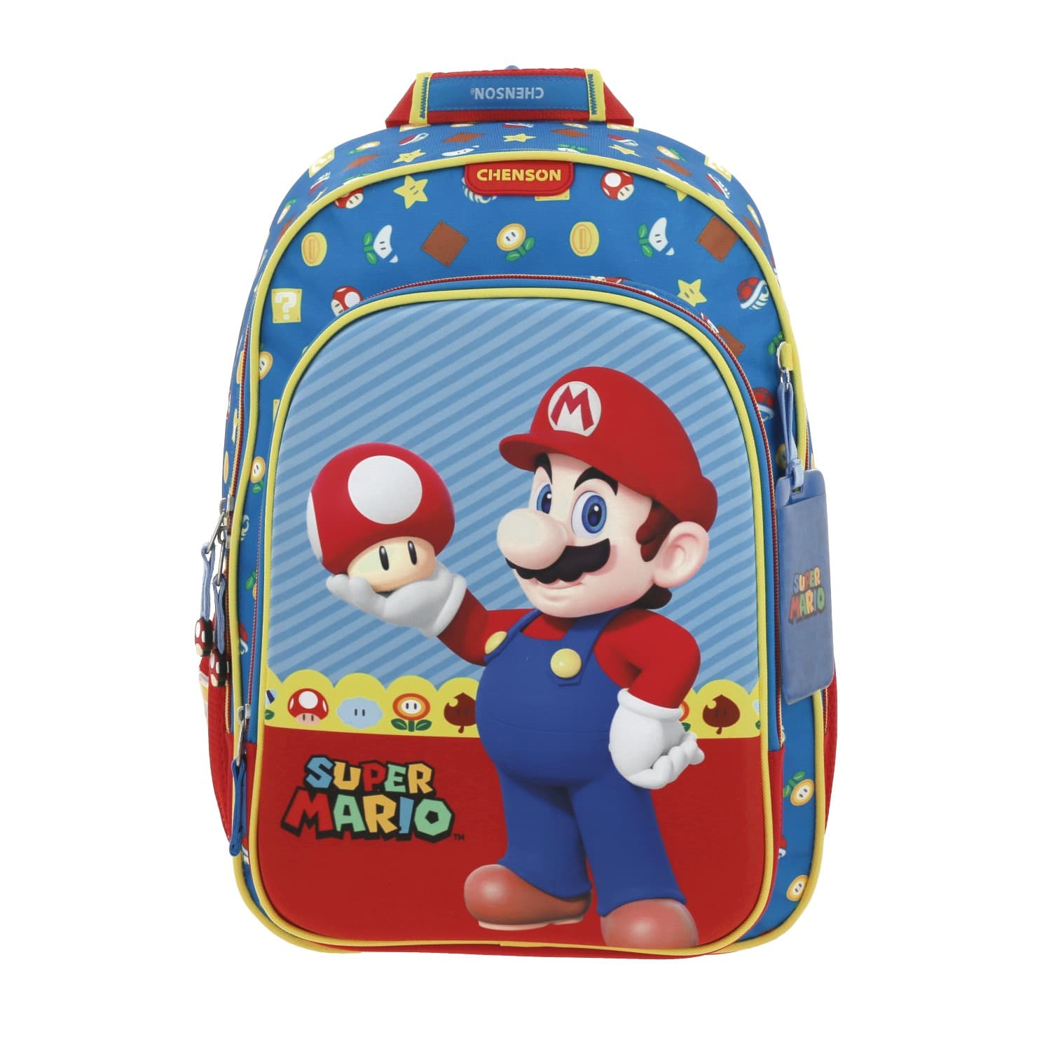 Mochila escolar para niño Mario Bros by Chenson color azul divertida, modelo MB66259-9