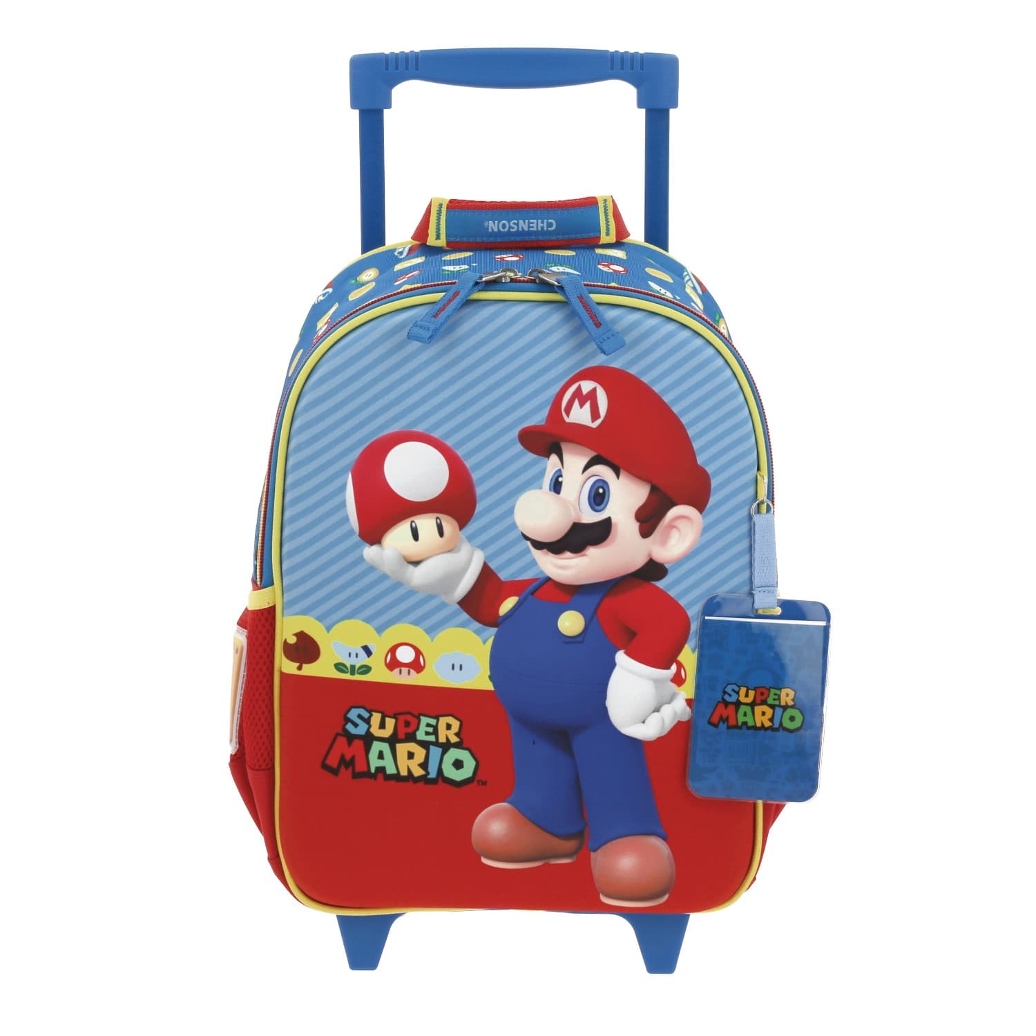 Mochila con Ruedas Mario Bros Azul para Niño - Divertida y Duradera, modelo MB66263-9