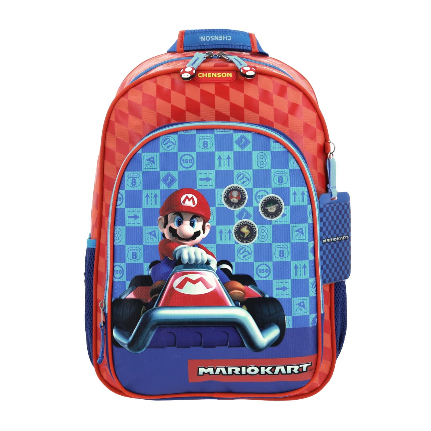 Mochila escolar para niño Mario Bros by Chenson color rojo divertida y duradera, modelo MB66311-R
