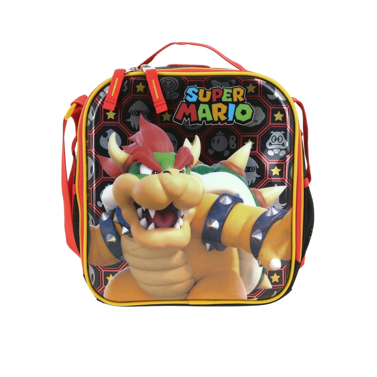 Lonchera escolar térmica Mario Bros by Chenson color negro para niño, modelo MB66319-3