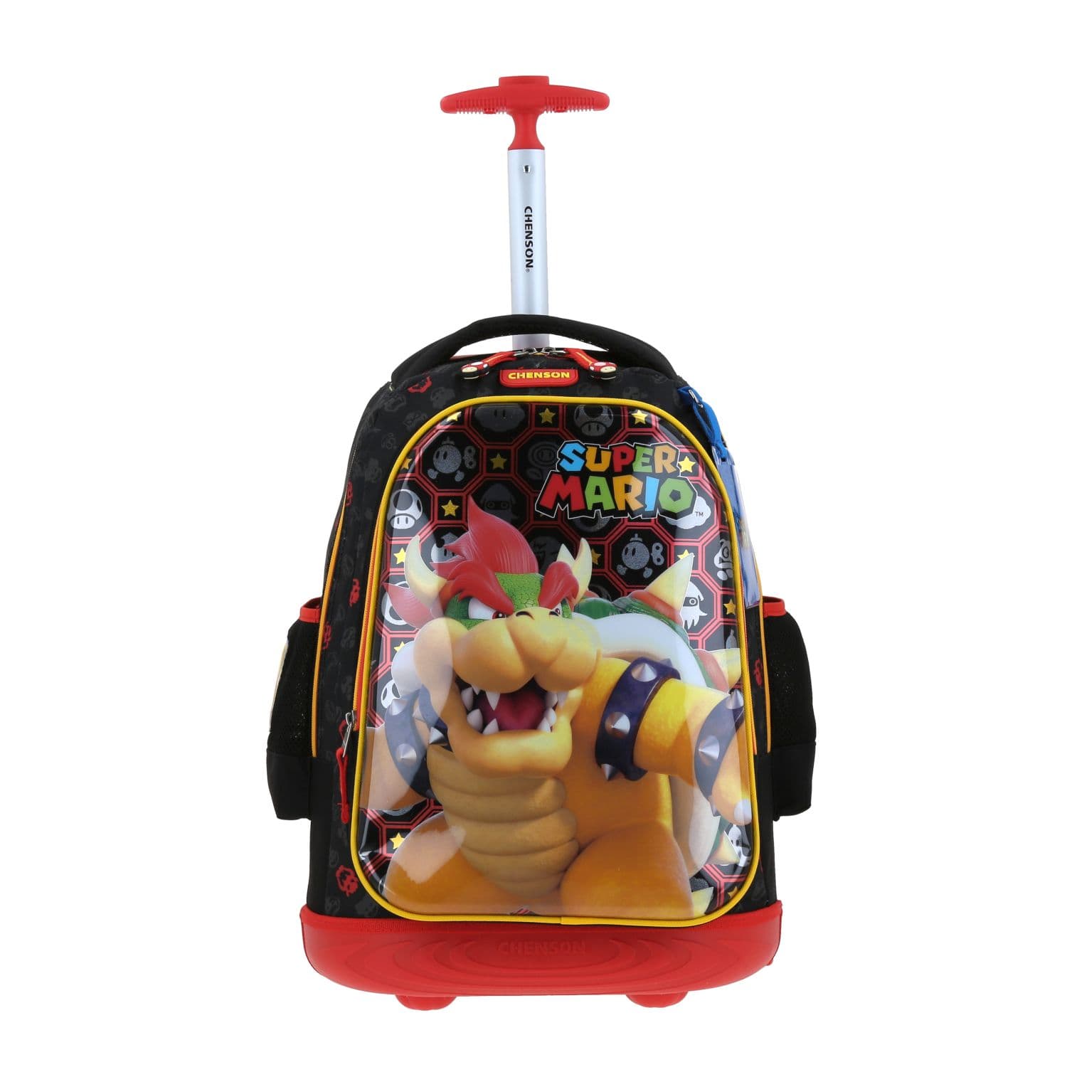 Mochila con Ruedas Mario Bros Negro para Niño - Divertida y Duradera, modelo MB66320-3