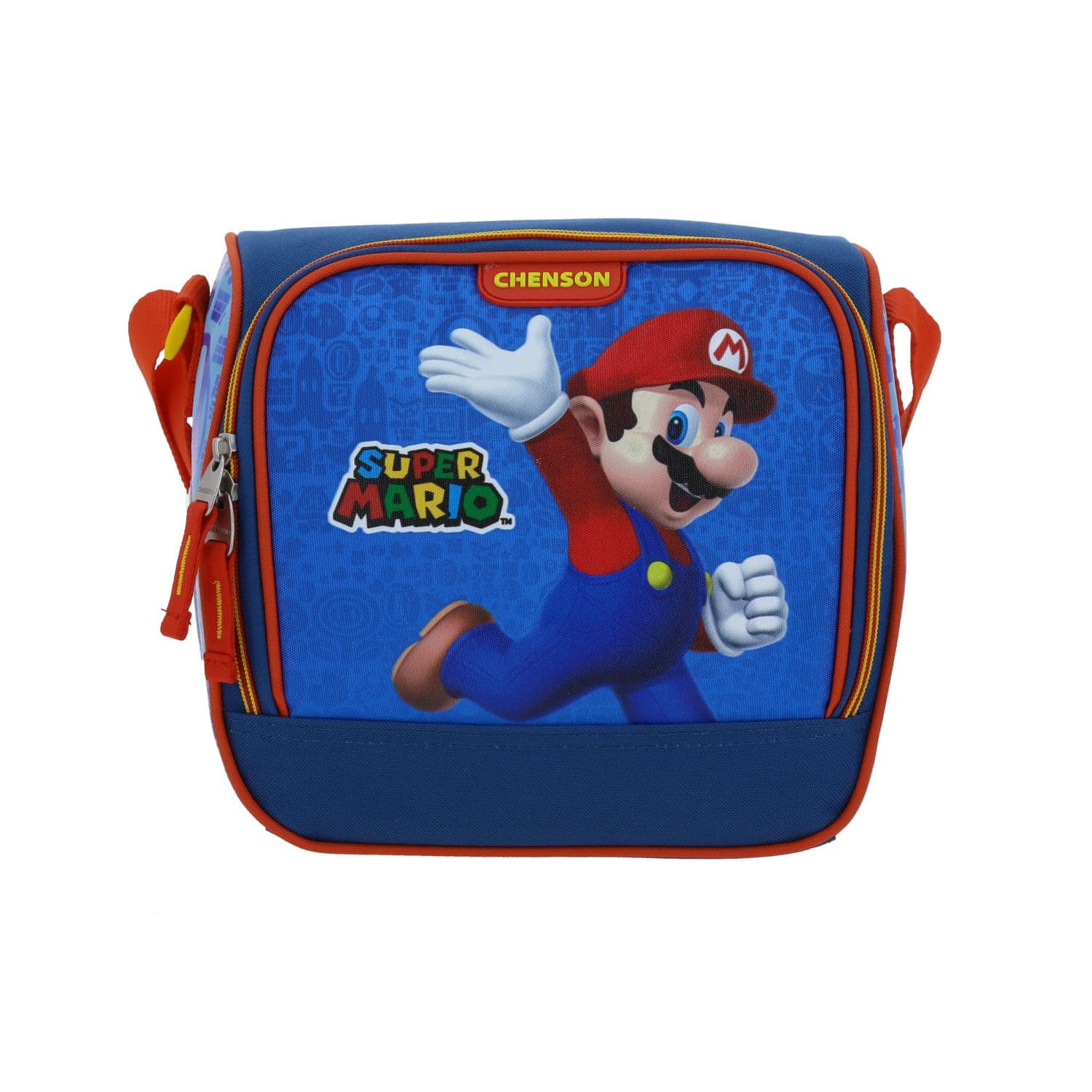 Lonchera escolar térmica Mario Bros by Chenson azul con forro térmico, modelo MB66342-9