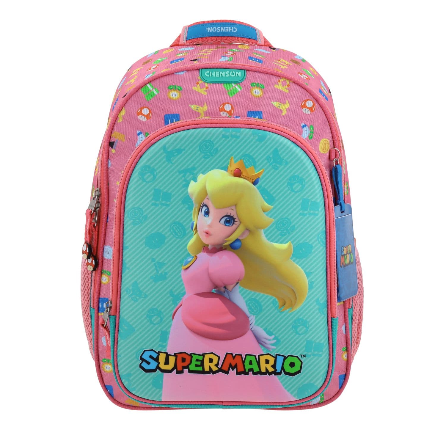 Mochila escolar para niña Mario Bros by Chenson color rosa divertida y duradera, modelo MB66348-P