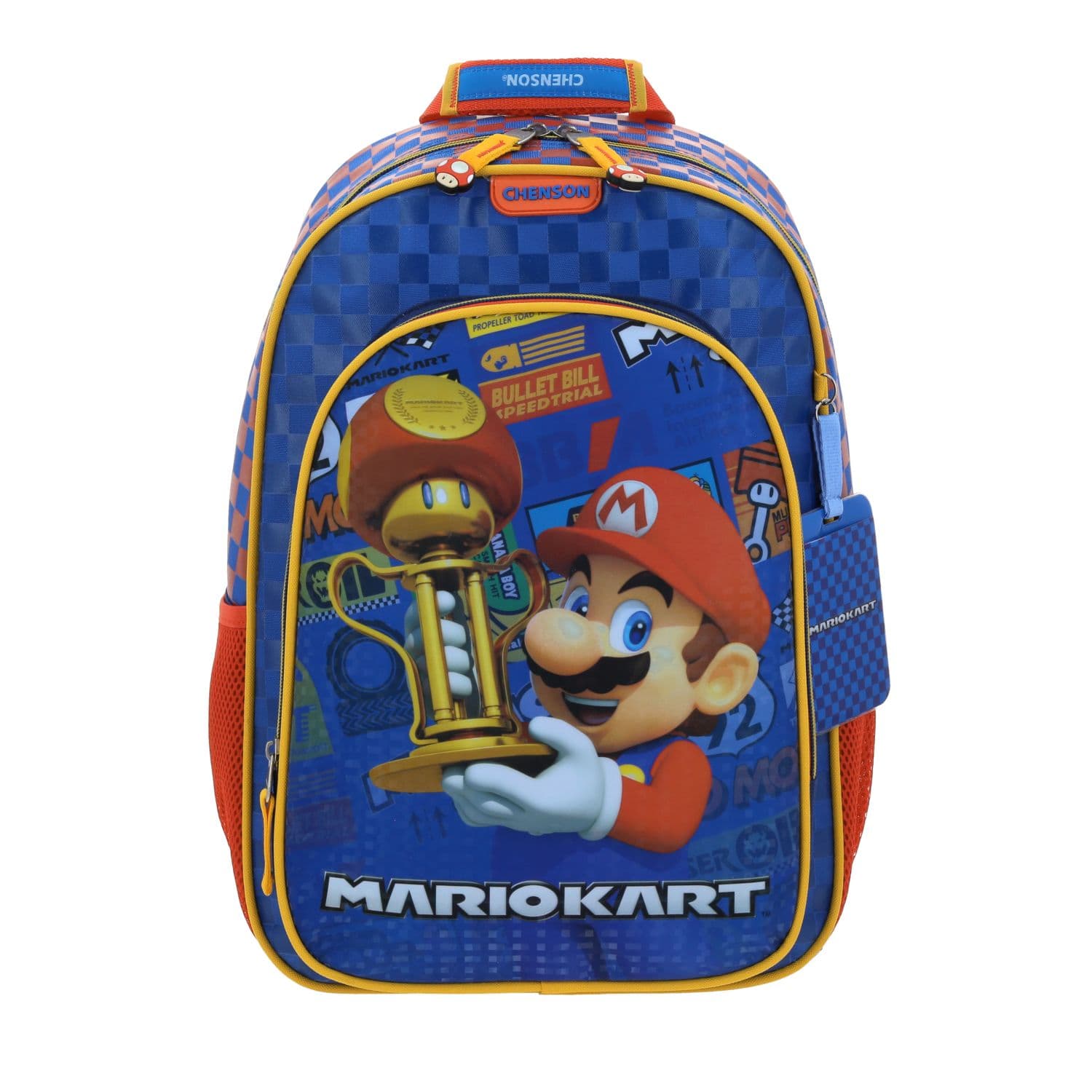 Mochila escolar para niño Mario Bros by Chenson color azul divertida, modelo MB66412-9