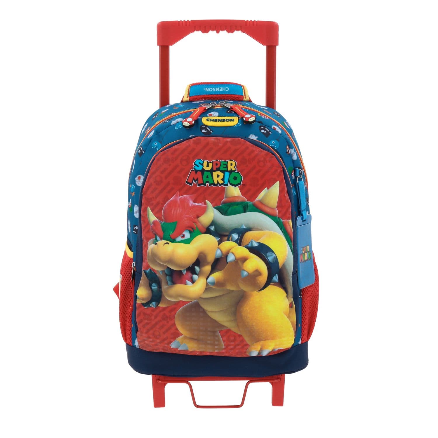 Mochila con Ruedas Mario Bros Azul para Niño - Diversión y Durabilidad, modelo MB66436-9