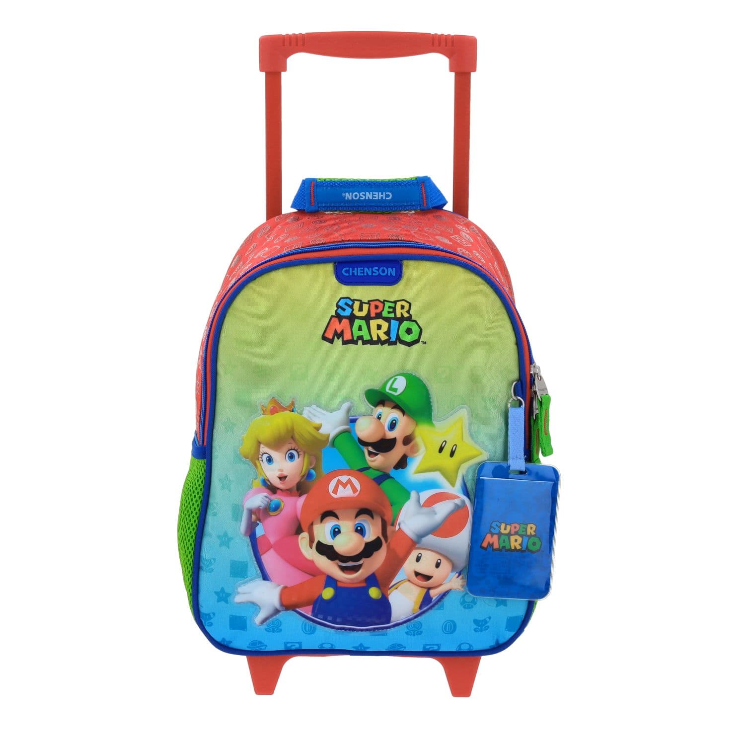 Mochila con Ruedas Mario Bros Roja para Niño - Divertida y Duradera, modelo MB66457-R