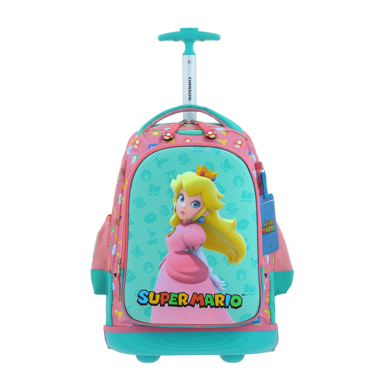 Mochila con Ruedas Mario Bros Rosa para Niña - Diversión y Durabilidad, modelo MB66503-P