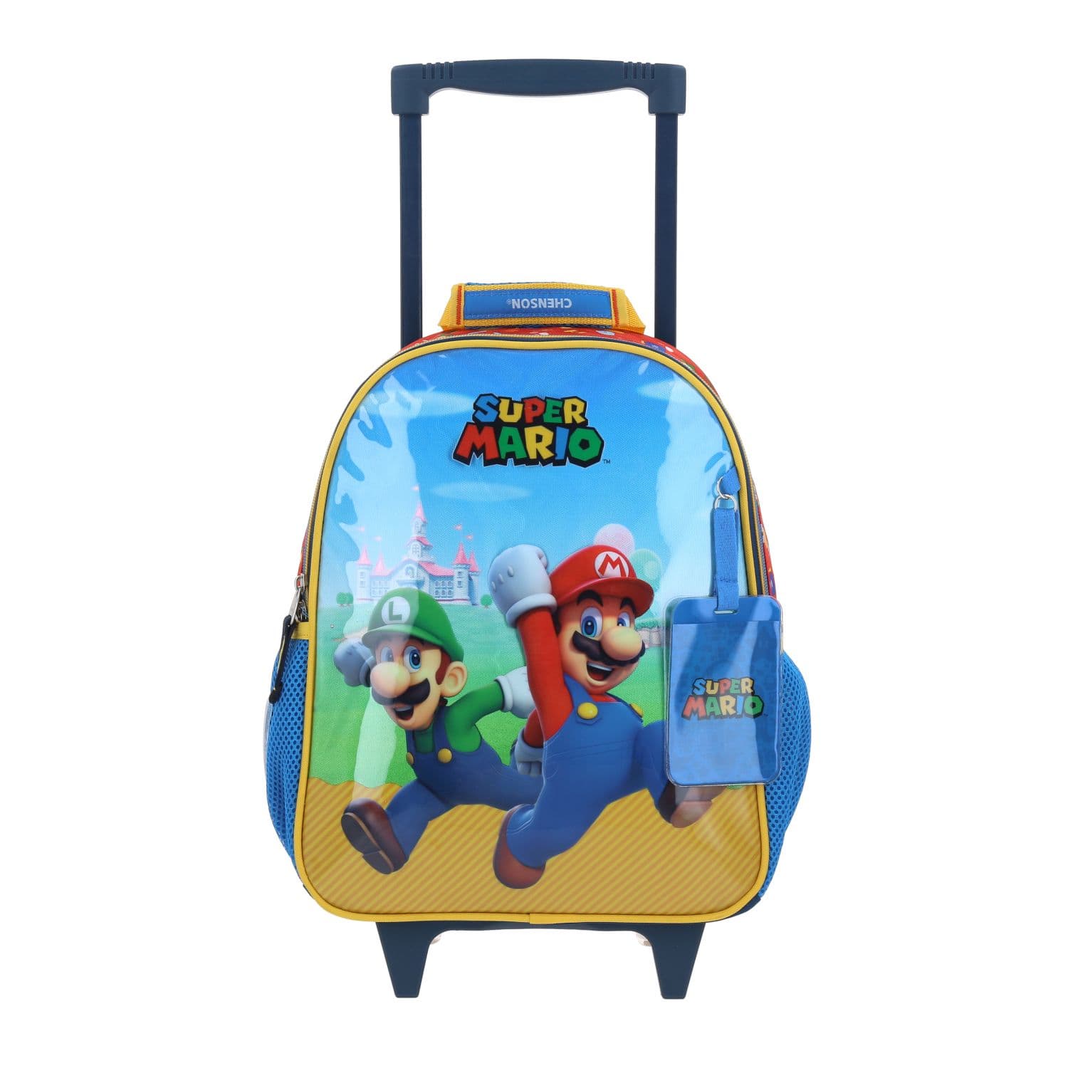 Mochila con Ruedas Mario Bros Azul para Niño - Diversión y Durabilidad, modelo MB66585-9