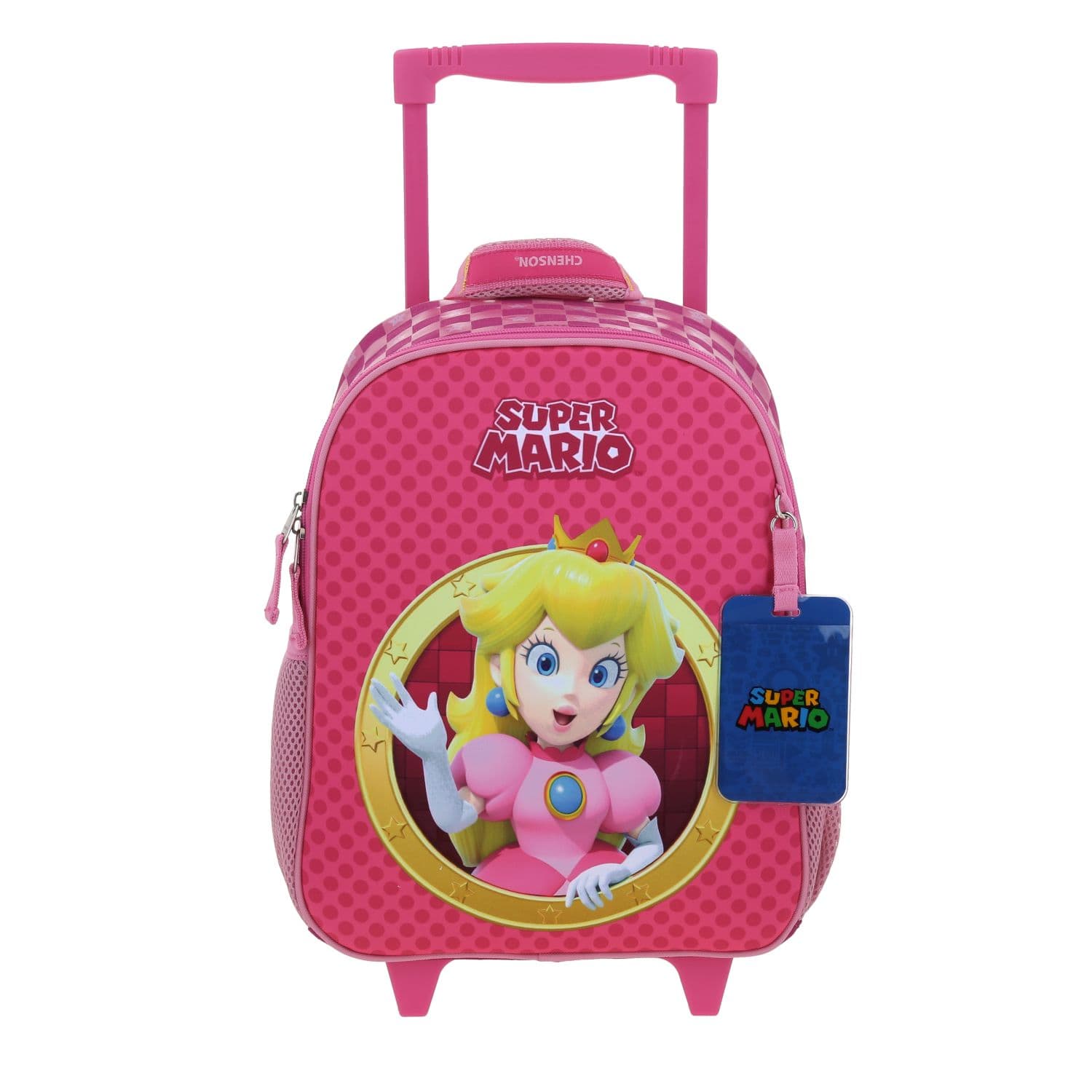 Mochila con Ruedas Mario Bros Rosa para Niña - Diversión y Durabilidad, modelo MB70184-P