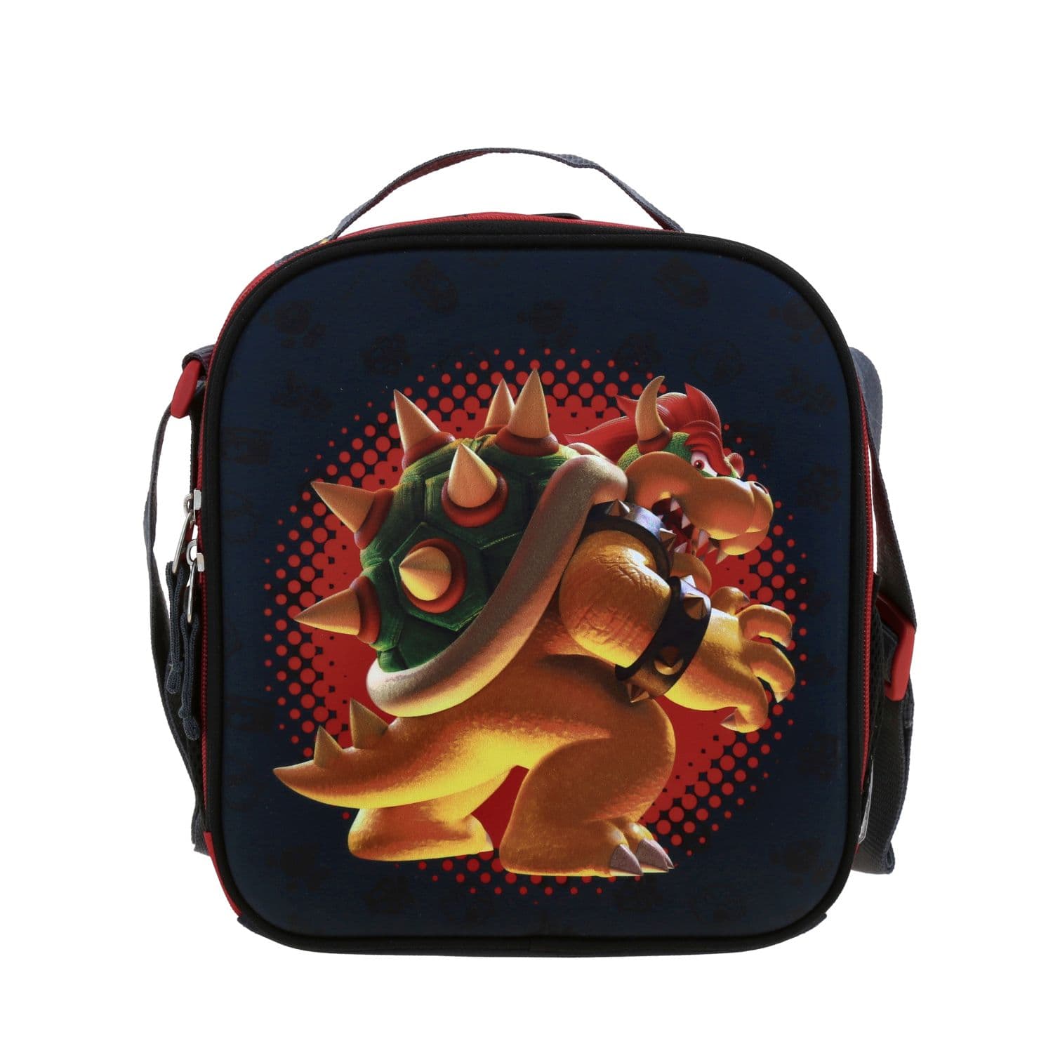 Lonchera escolar térmica Mario Bros by Chenson color negro para niño, modelo MB70206-3