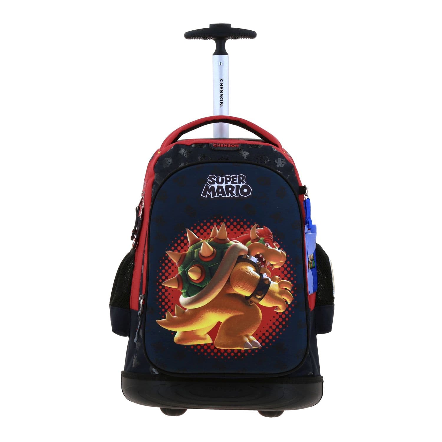 Mochila con Ruedas Mario Bros by Chenson, Negro, Divertida y Duradera, modelo MB70209-3
