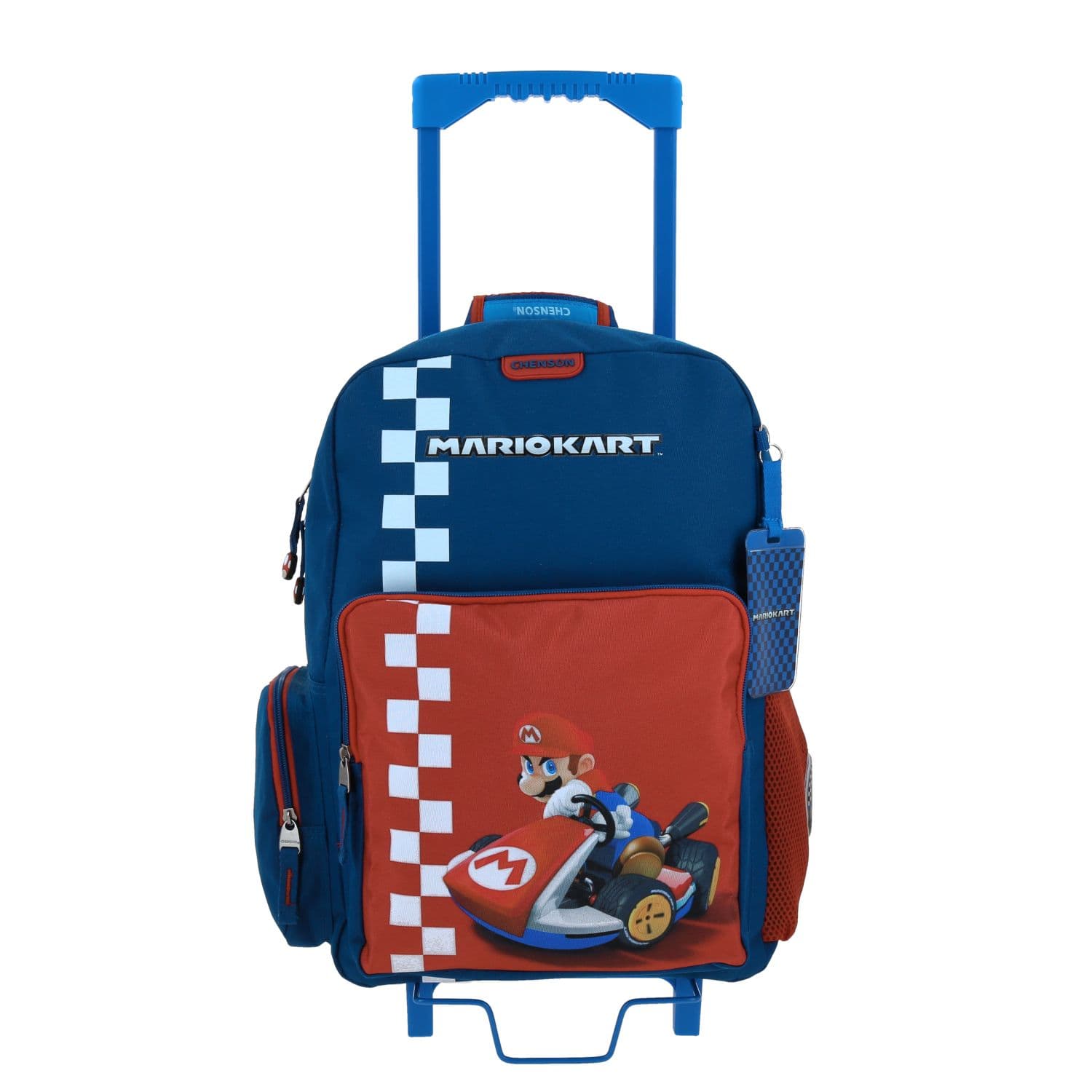 Mochila con Ruedas Mario Bros Azul para Niño - Divertida y Resistente, modelo MB70214-9