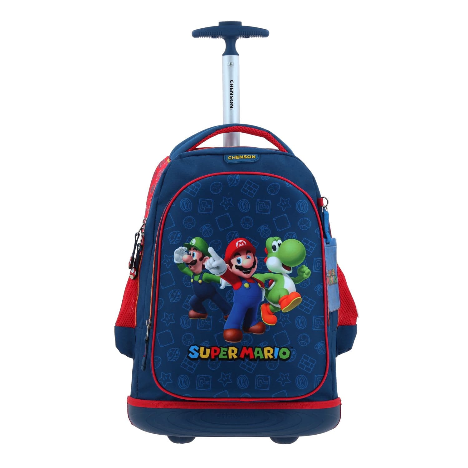 Mochila con Ruedas Mario Bros Azul para Niño - Diversión y Durabilidad, modelo MB70378-9