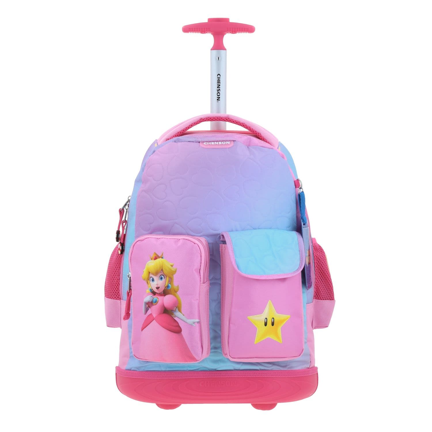 Mochila con Ruedas Mario Bros Rosa para Niña - Diversión y Durabilidad, modelo MB70433-P